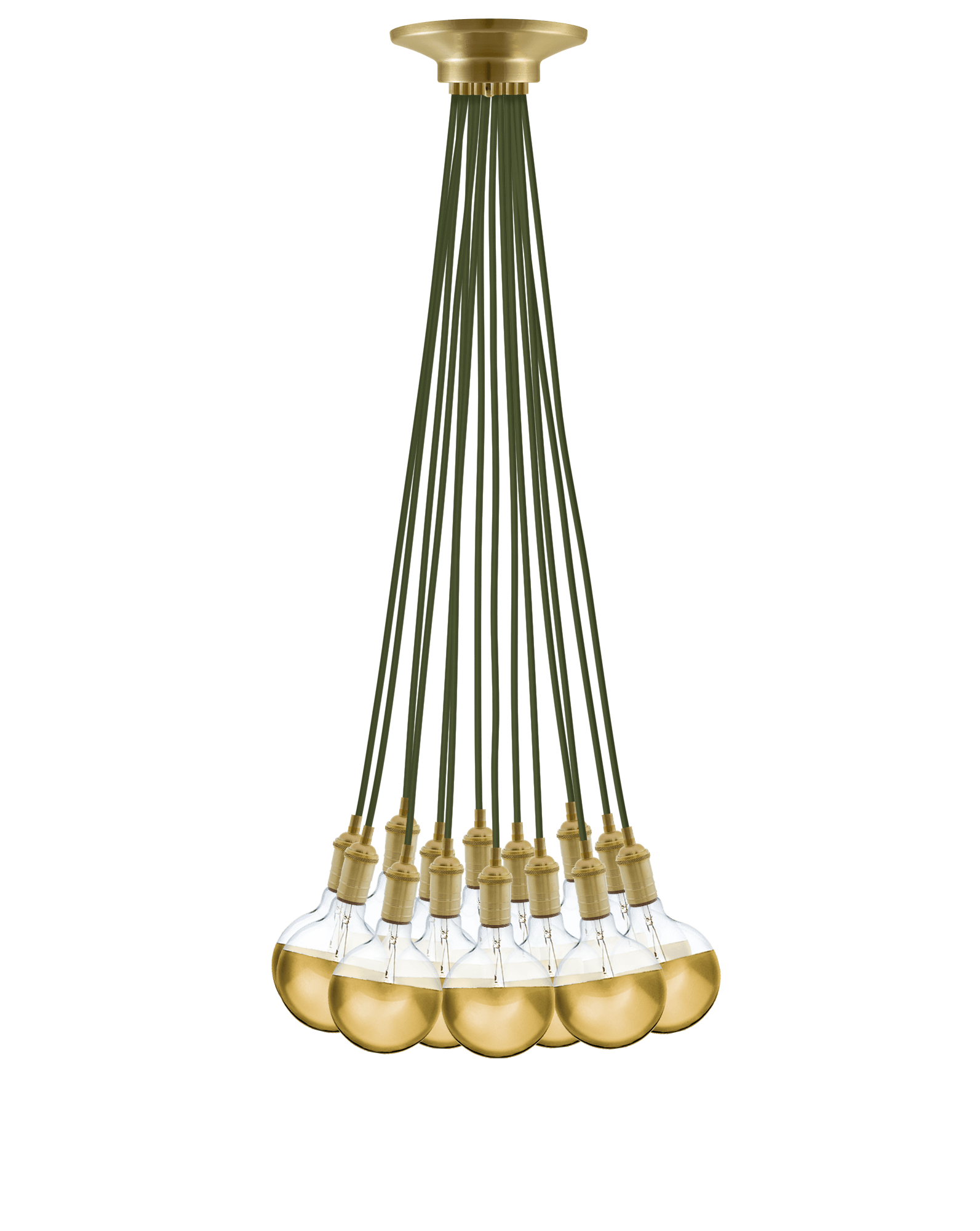 Cluster Chandelier - Even: Olive and Gold Hangout Lighting 14 Even