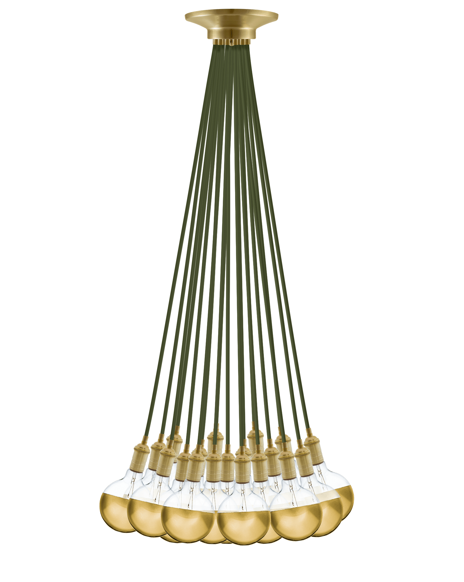 Cluster Chandelier - Even: Olive and Gold Hangout Lighting 19 Even