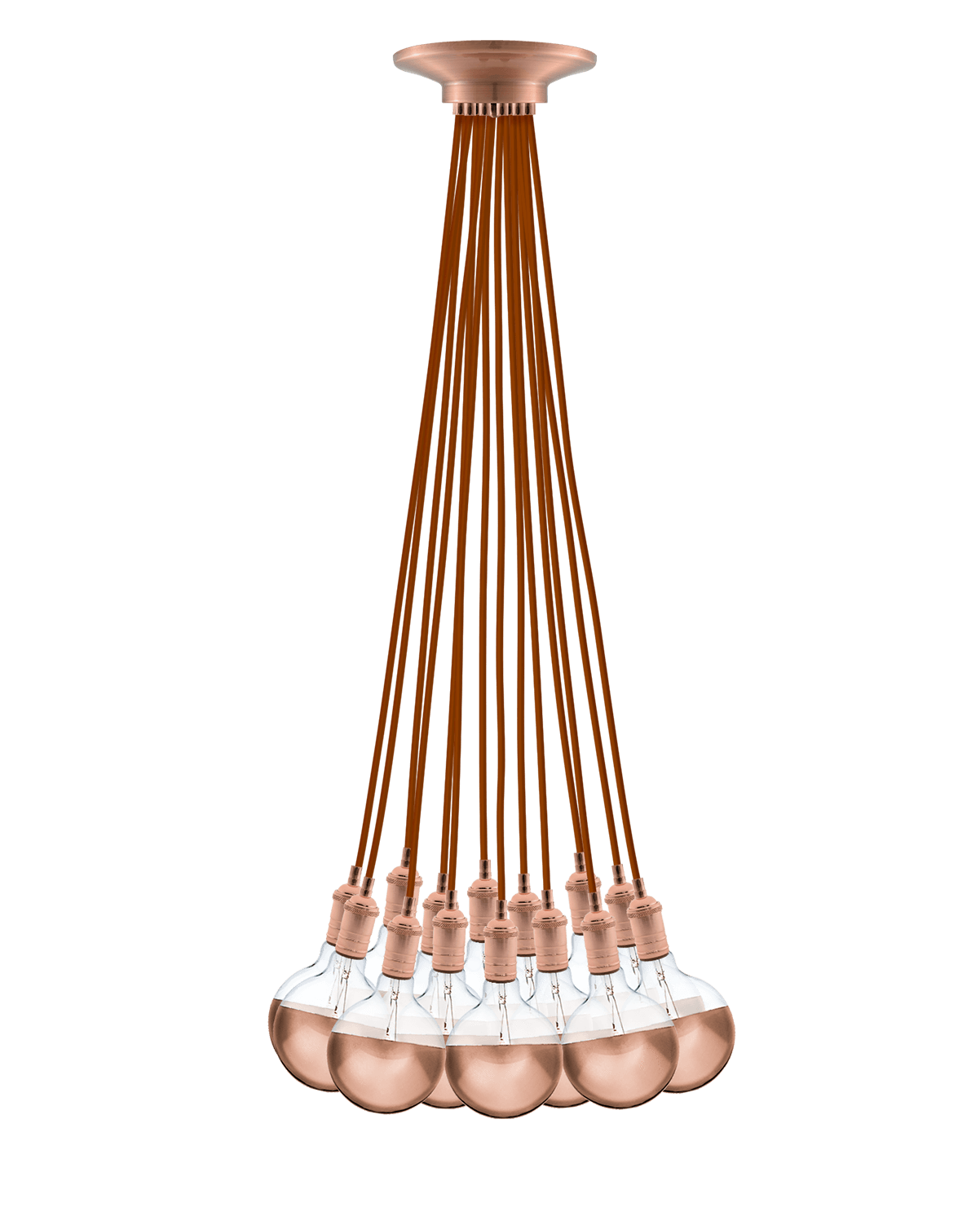 Cluster Chandelier - Even: Rust and Copper Hangout Lighting 14 Even