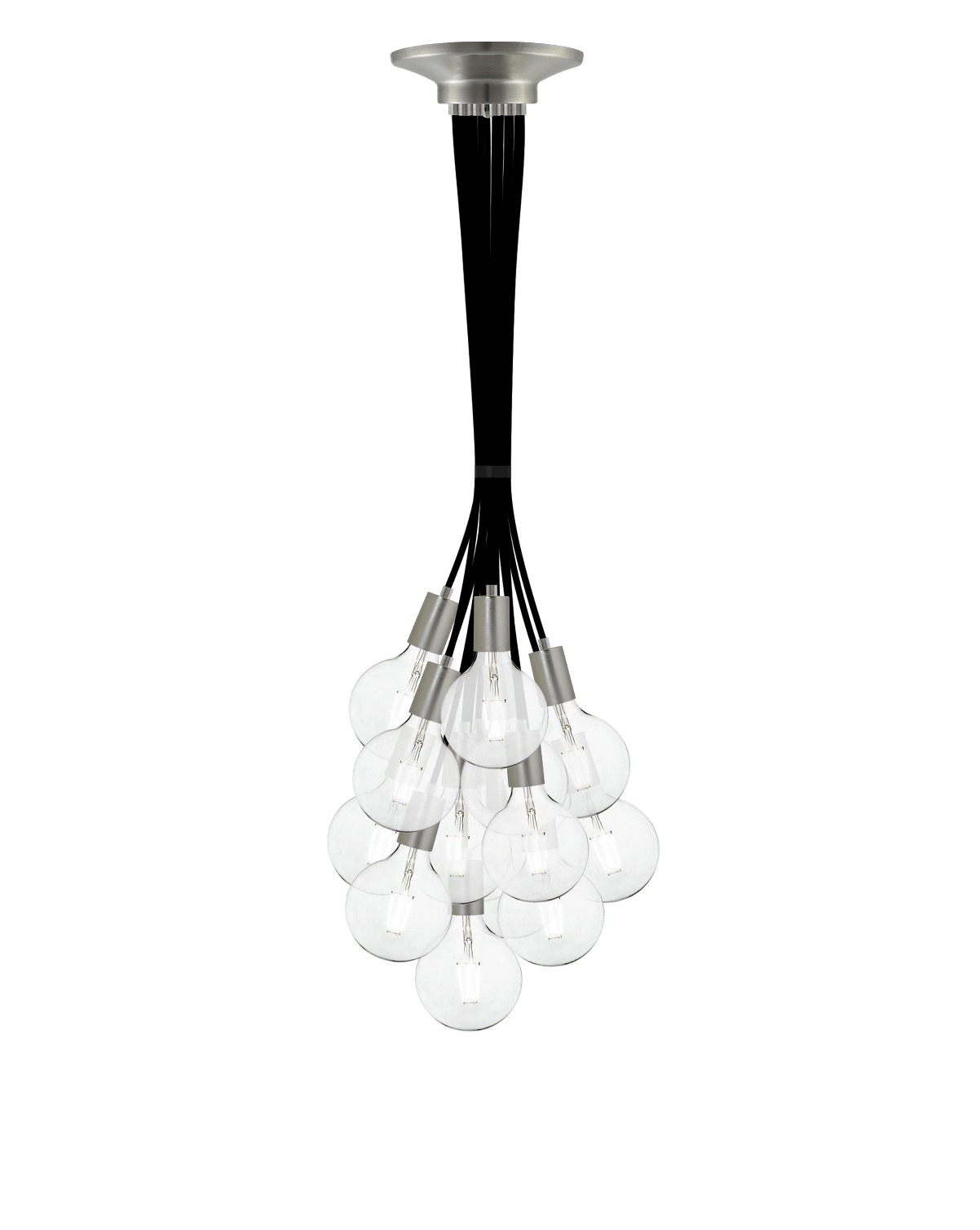Cluster Chandelier - Grape: Black and Modern Nickel Hangout Lighting 14 Grape
