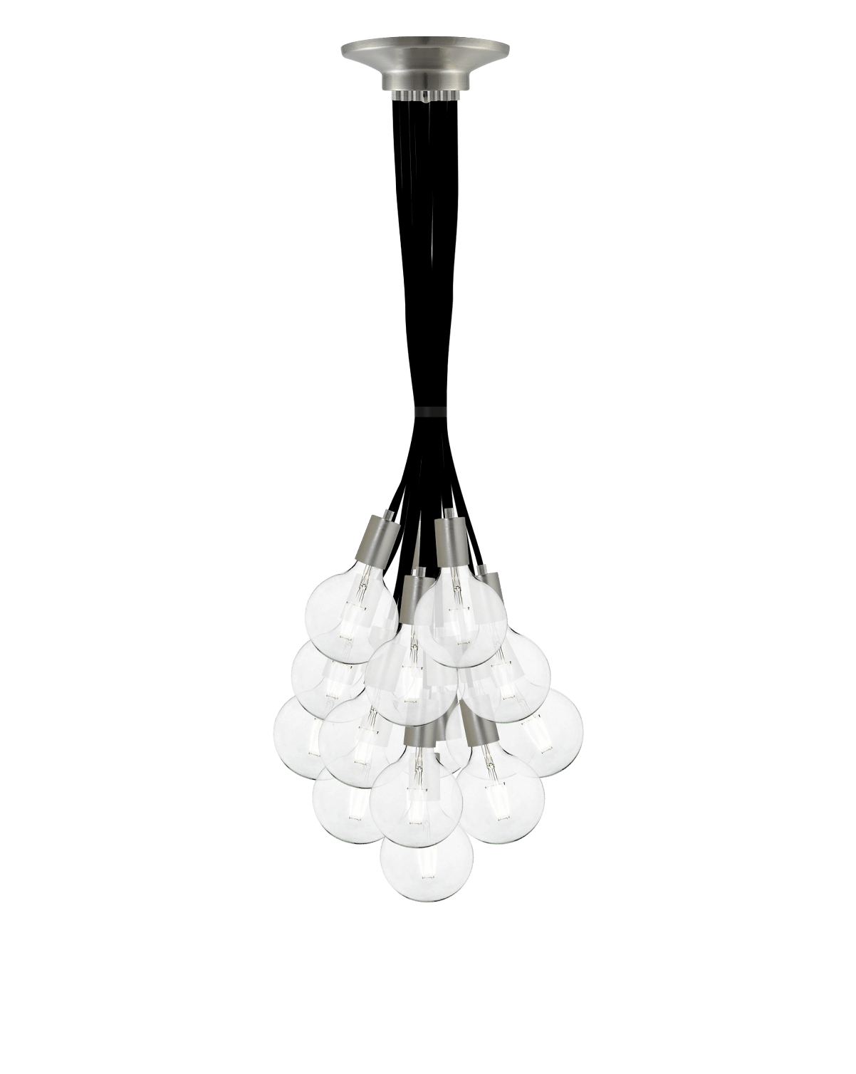 Cluster Chandelier - Grape: Black and Modern Nickel Hangout Lighting 19 Grape