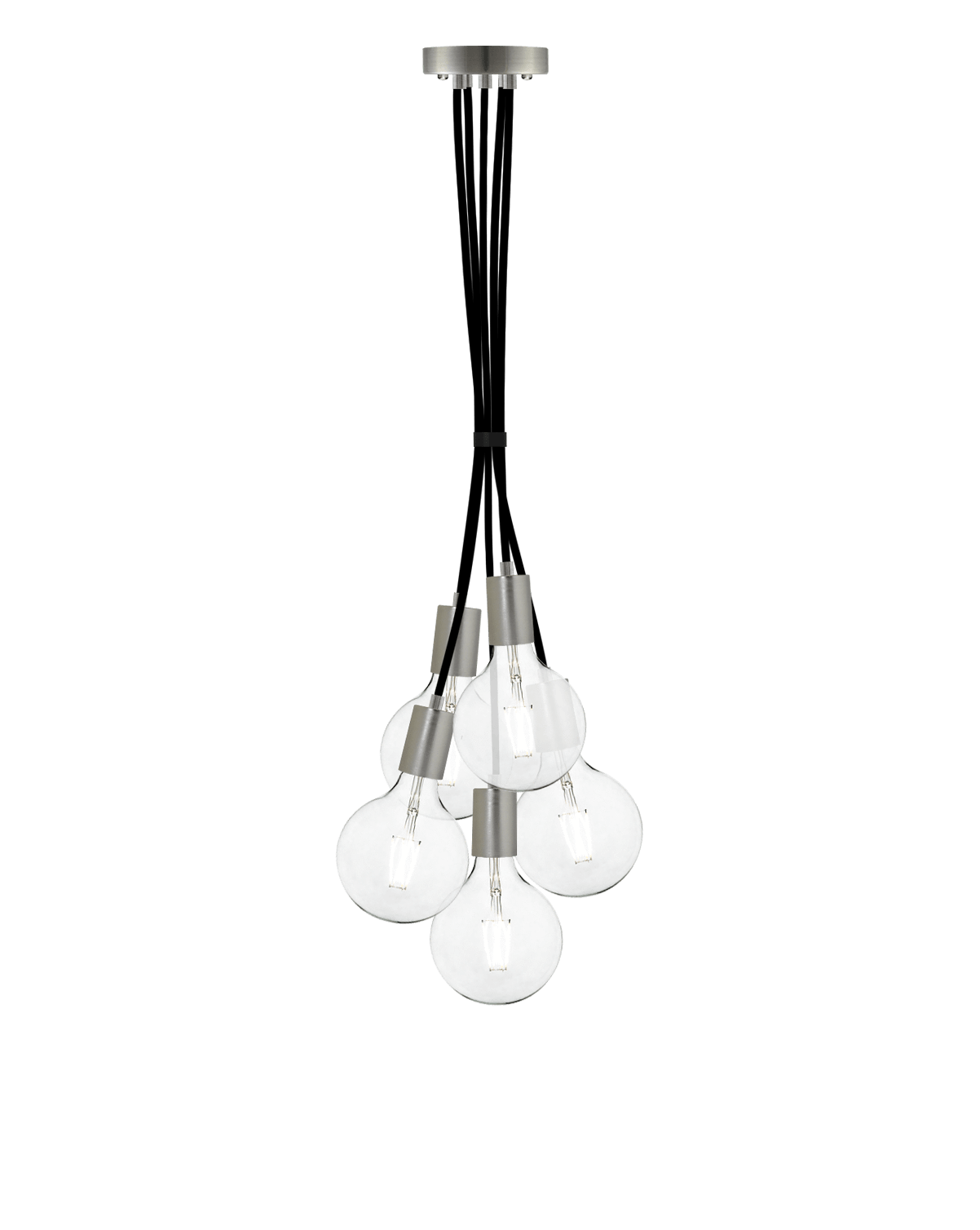 Cluster Chandelier - Grape: Black and Modern Nickel Hangout Lighting 5 Grape