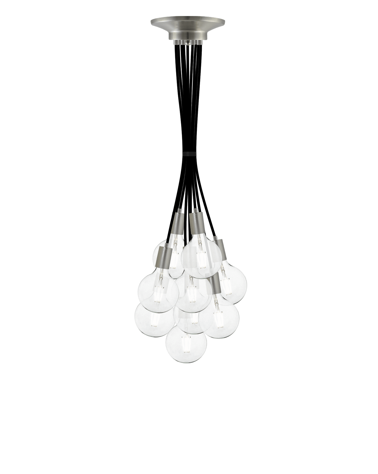 Cluster Chandelier - Grape: Black and Modern Nickel Hangout Lighting 9 Grape