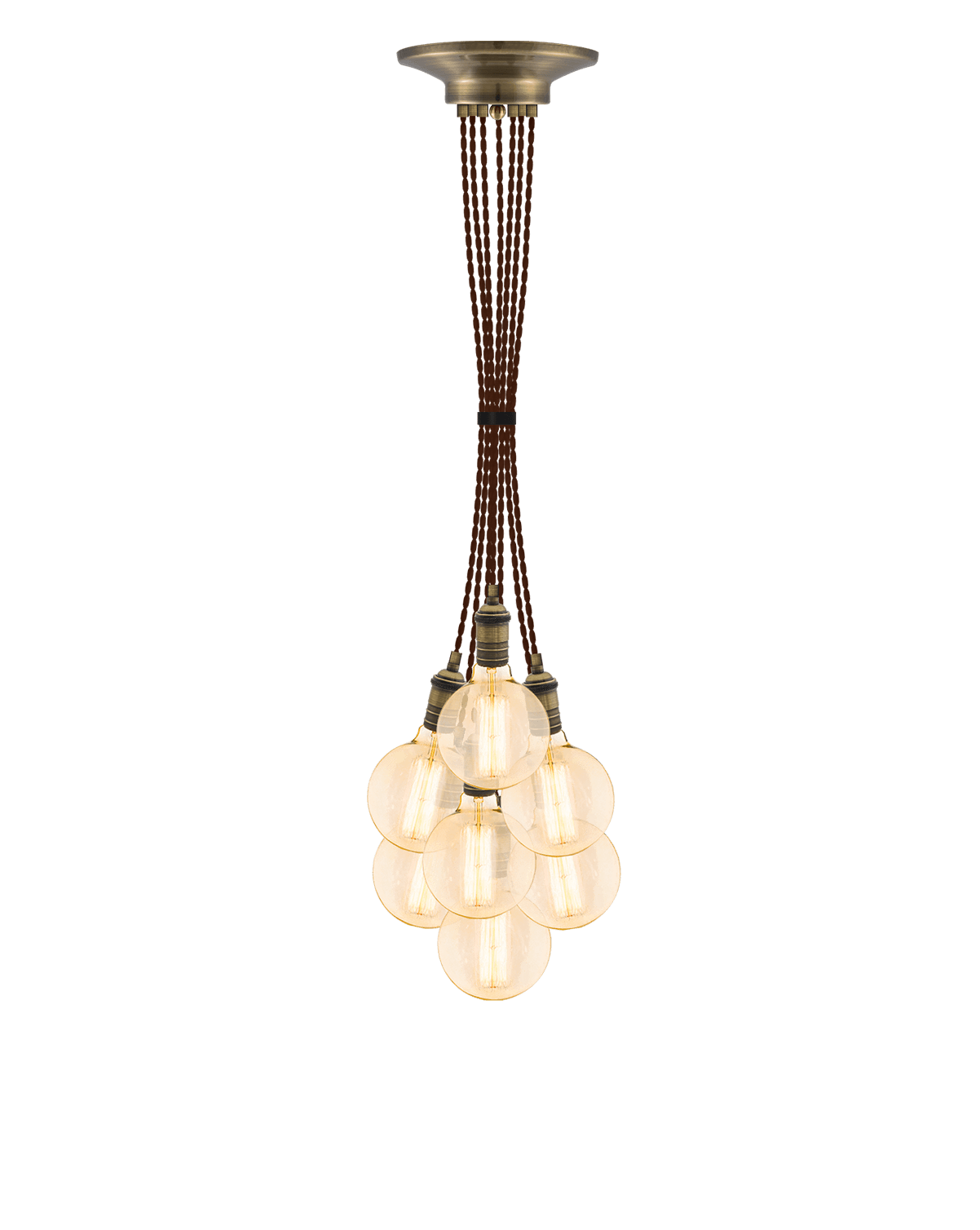 Cluster Chandelier - Grape: Brown and Antique Brass Hangout Lighting 7 Grape