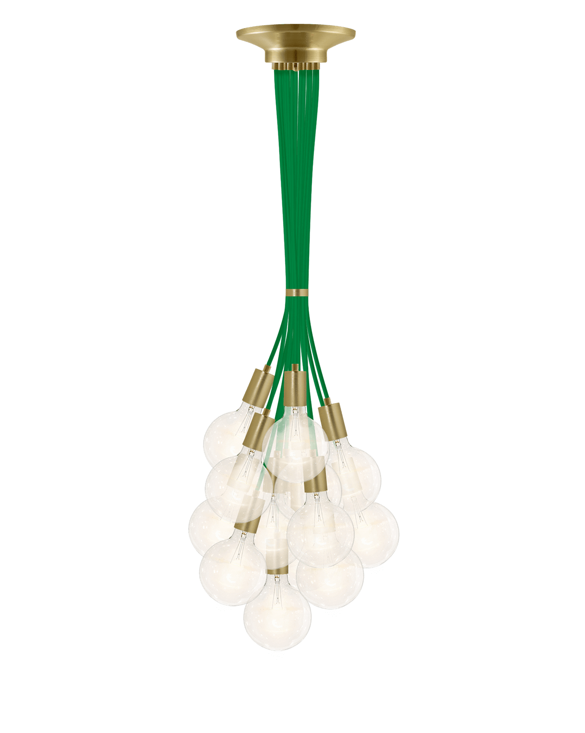 Cluster Chandelier - Grape: Green and Brass Hangout Lighting 14 Grape