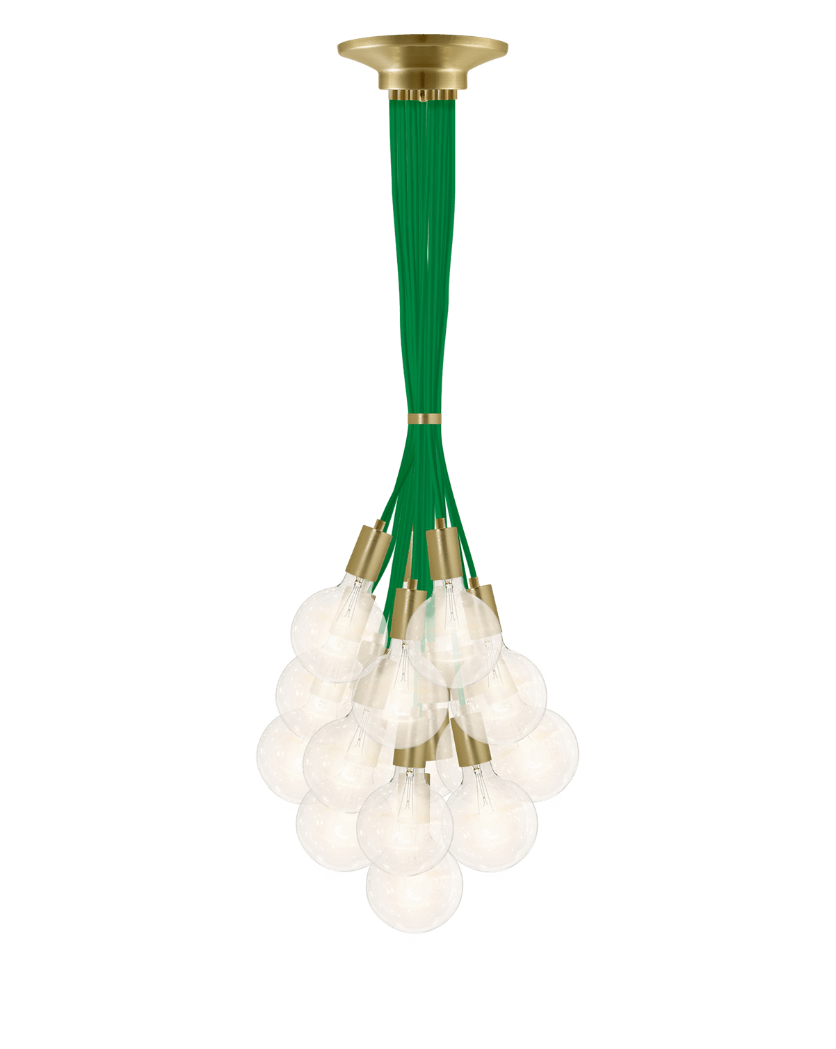 Cluster Chandelier - Grape: Green and Brass Hangout Lighting 19 Grape