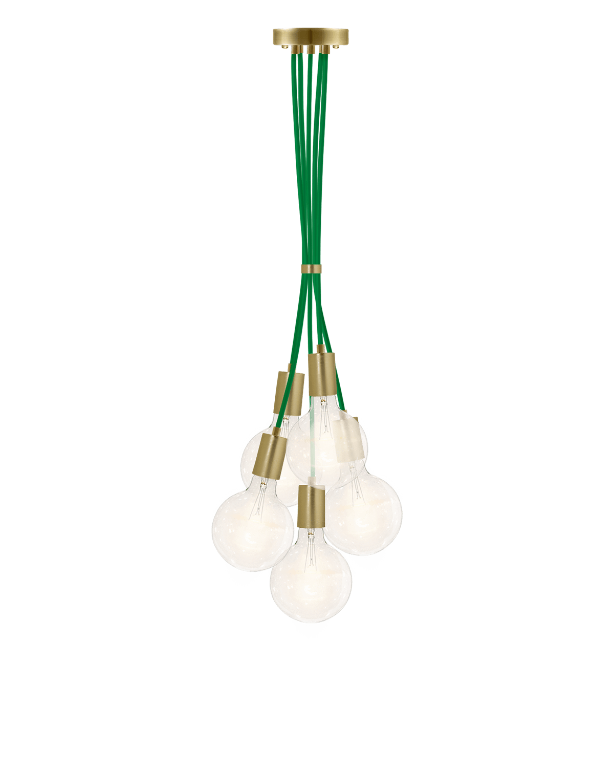 Cluster Chandelier - Grape: Green and Brass Hangout Lighting 5 Grape