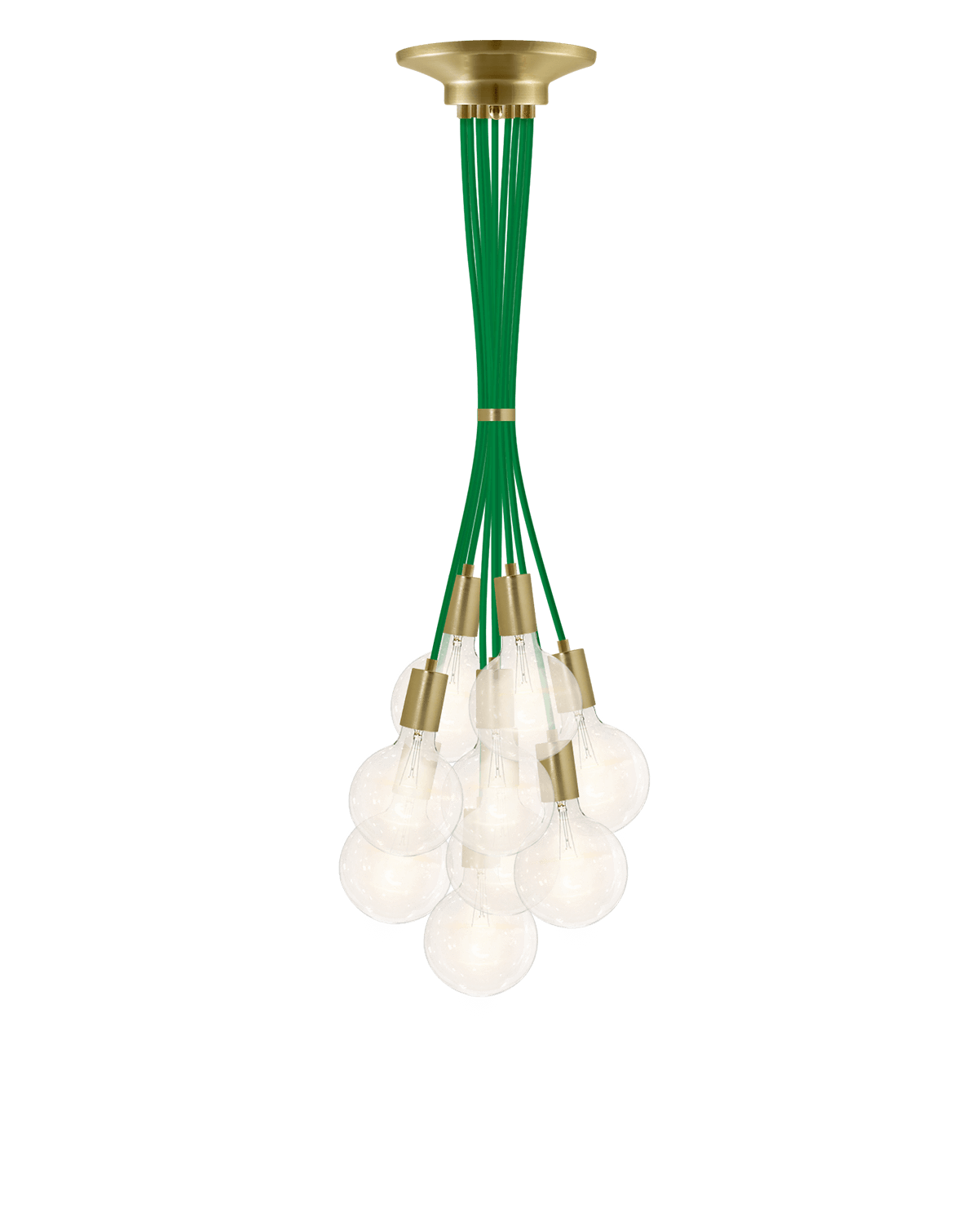 Cluster Chandelier - Grape: Green and Brass Hangout Lighting 9 Grape