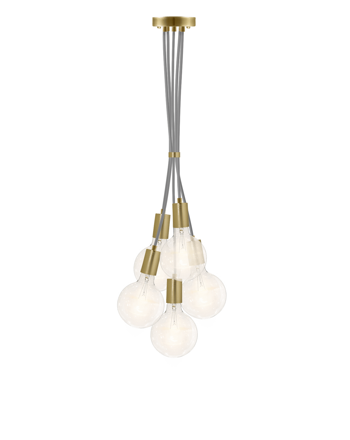 Cluster Chandelier - Grape: Grey and Brass Hangout Lighting 5 Grape