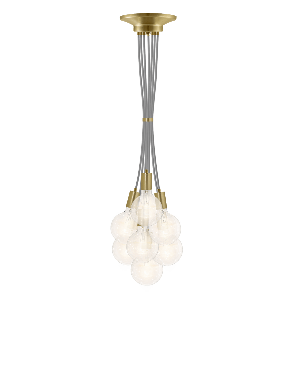 Cluster Chandelier - Grape: Grey and Brass Hangout Lighting 7 Grape