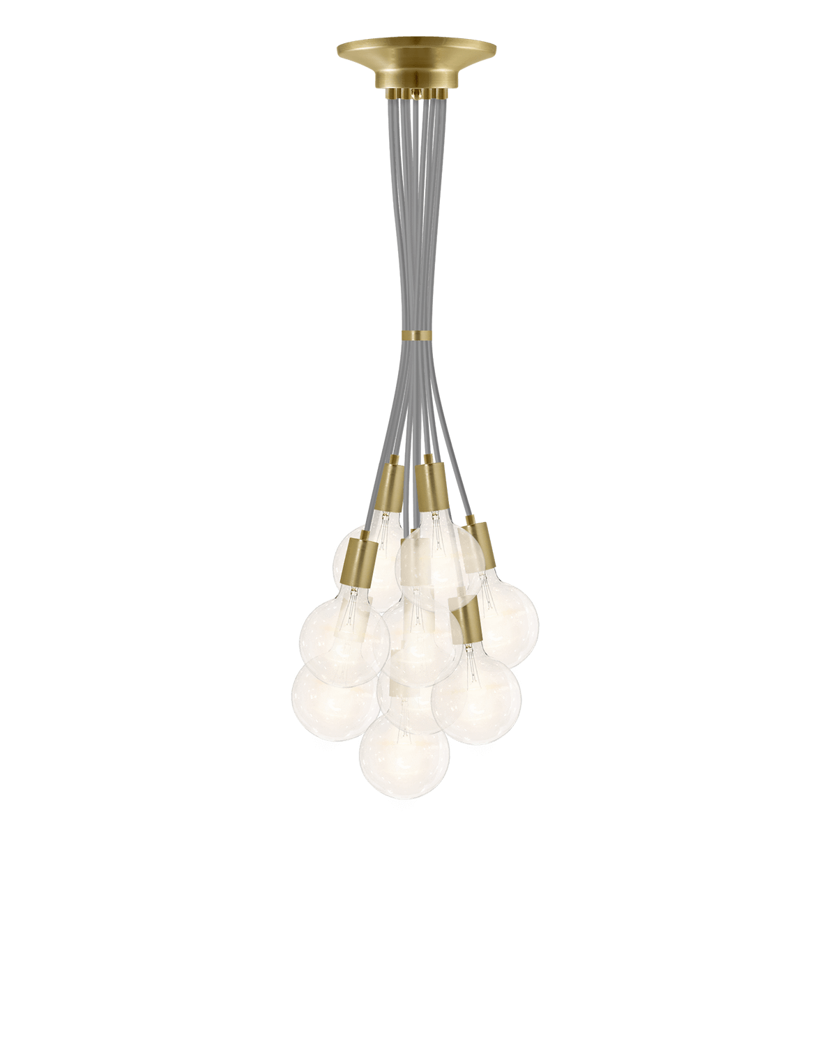 Cluster Chandelier - Grape: Grey and Brass Hangout Lighting 9 Grape