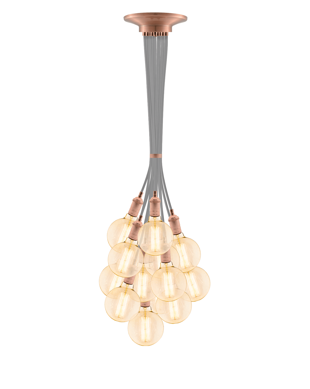 Cluster Chandelier - Grape: Grey and Copper Hangout Lighting 14 Grape