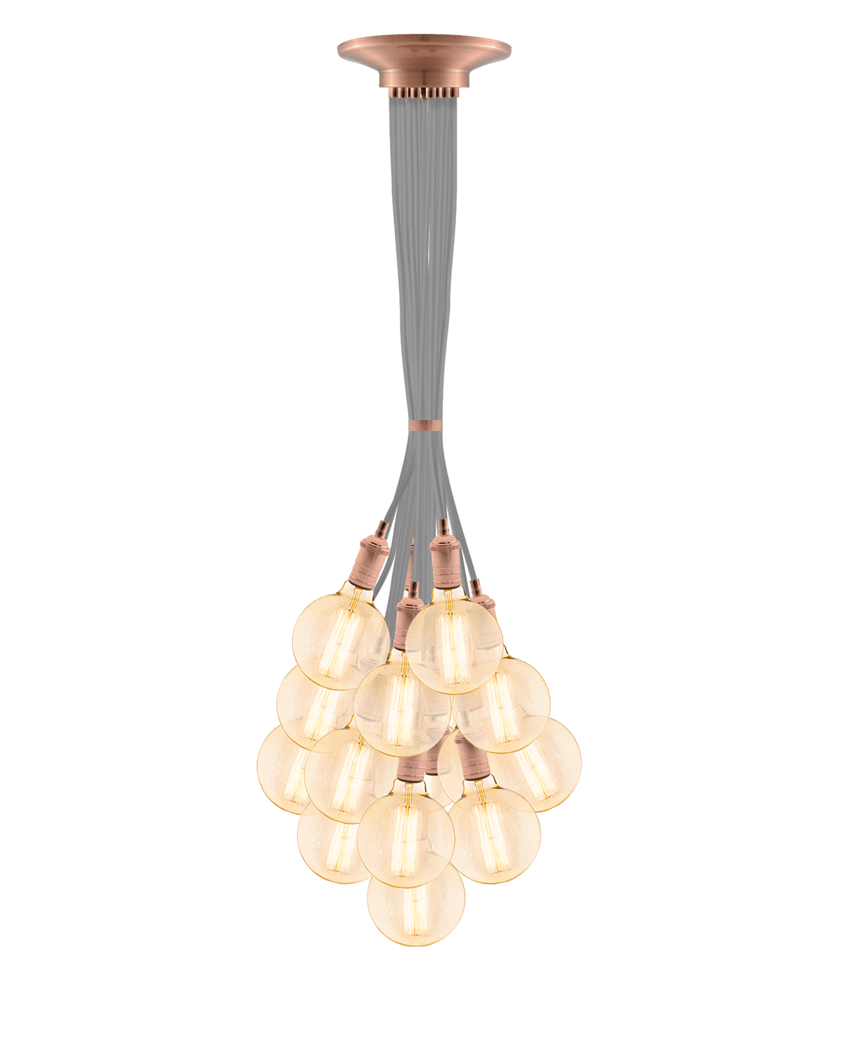 Cluster Chandelier - Grape: Grey and Copper Hangout Lighting 19 Grape