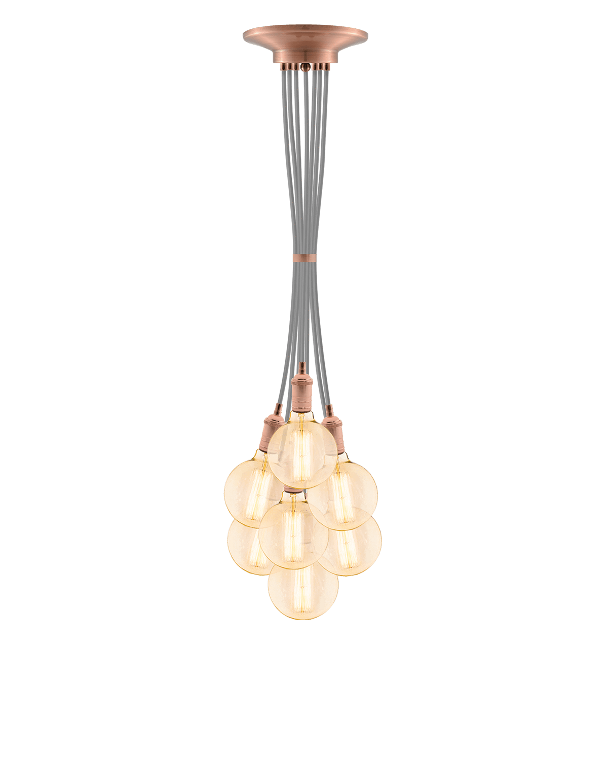Cluster Chandelier - Grape: Grey and Copper Hangout Lighting 7 Grape
