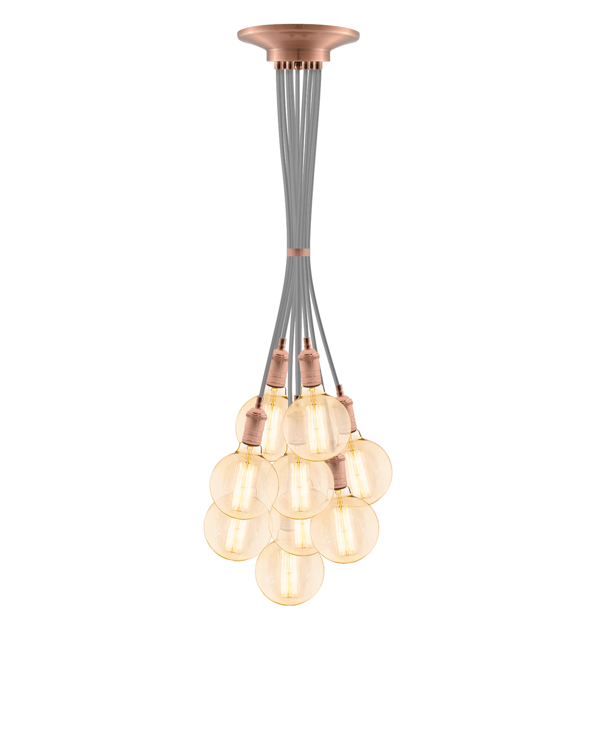 Cluster Chandelier - Grape: Grey and Copper Hangout Lighting 9 Grape