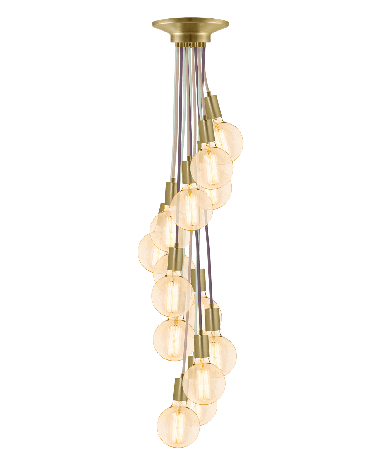 Cluster Chandelier - Staggered: Light Victorian and Brass Hangout Lighting 14 Staggered