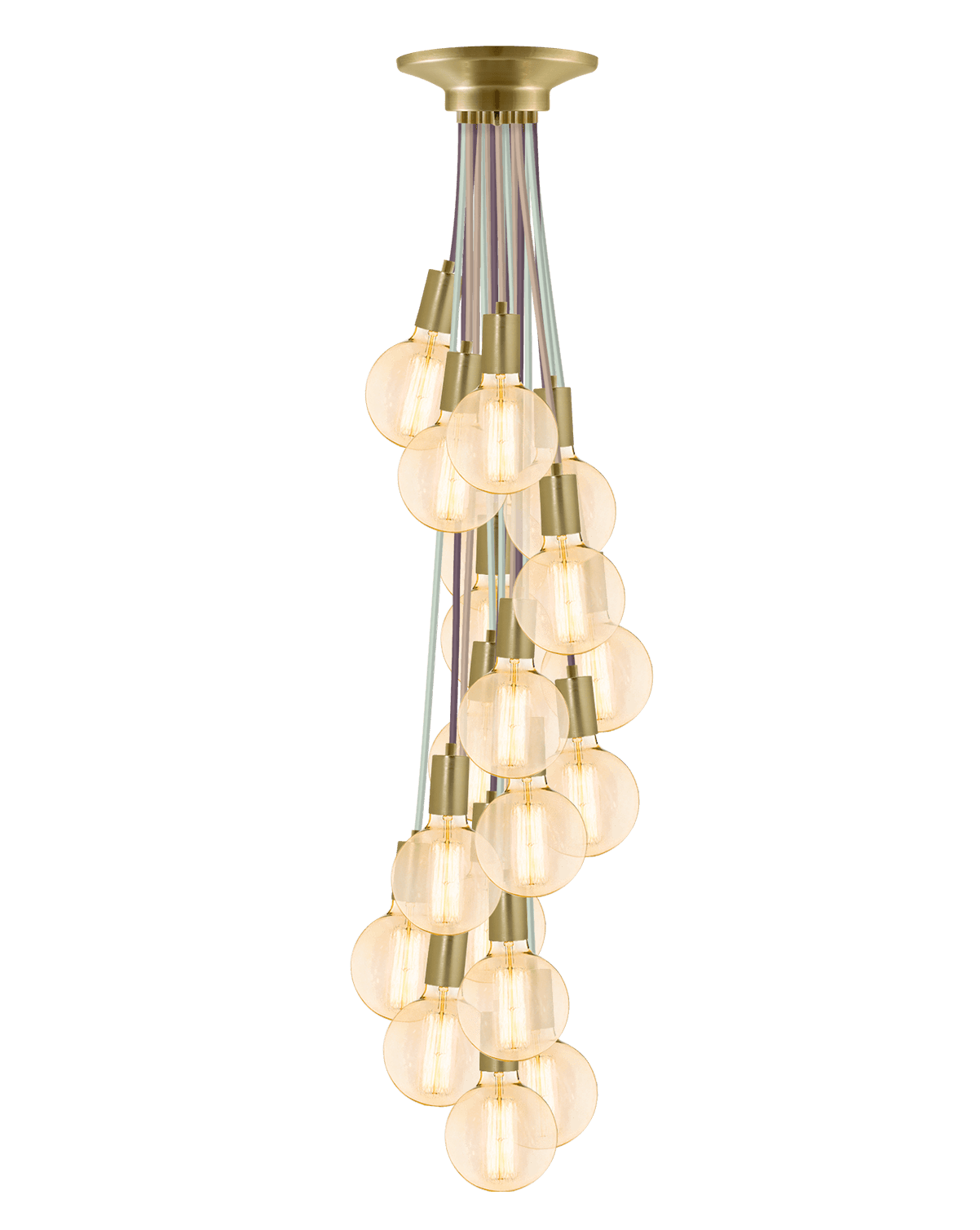 Cluster Chandelier - Staggered: Light Victorian and Brass Hangout Lighting 19 Staggered