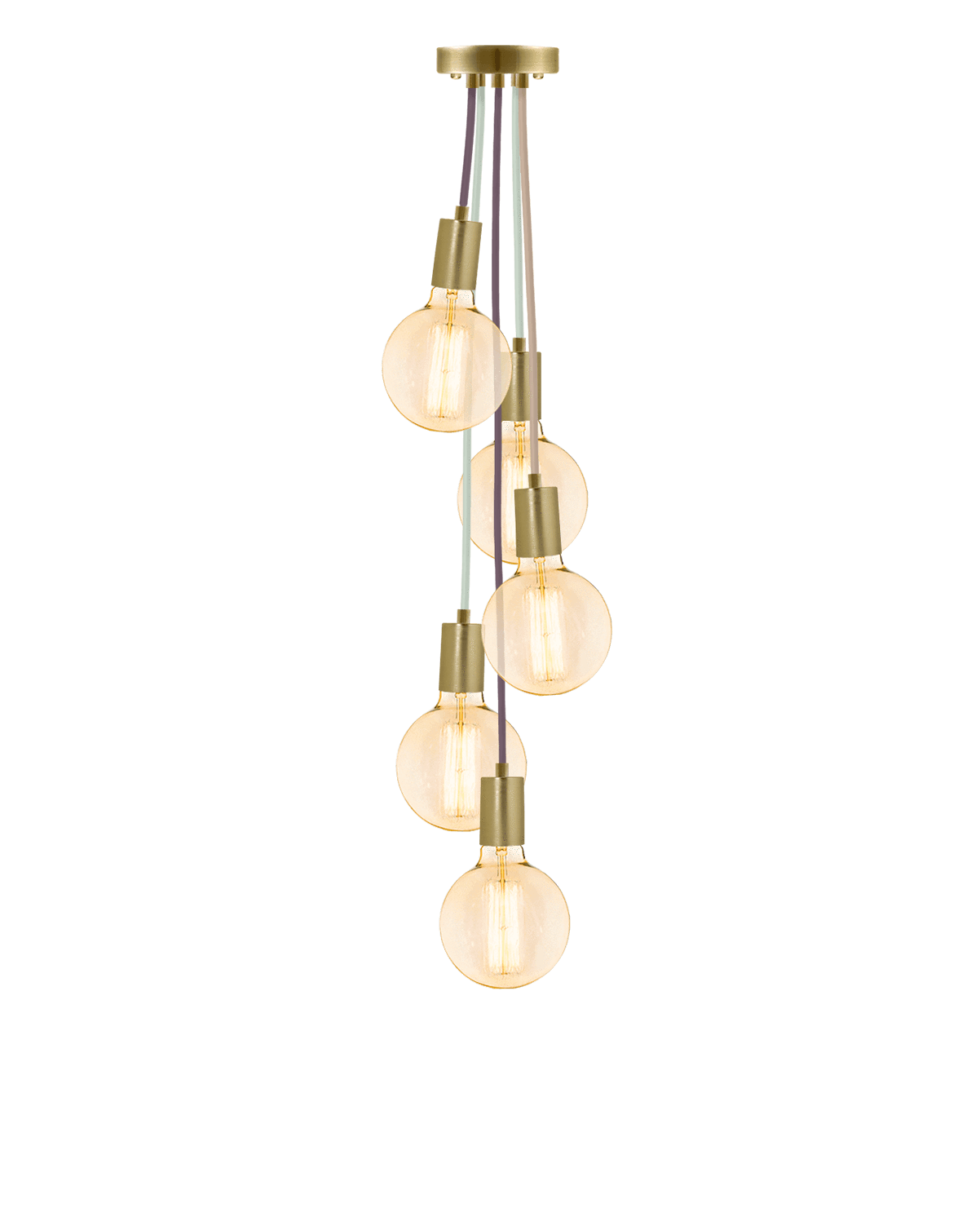 Cluster Chandelier - Staggered: Light Victorian and Brass Hangout Lighting 5 Staggered