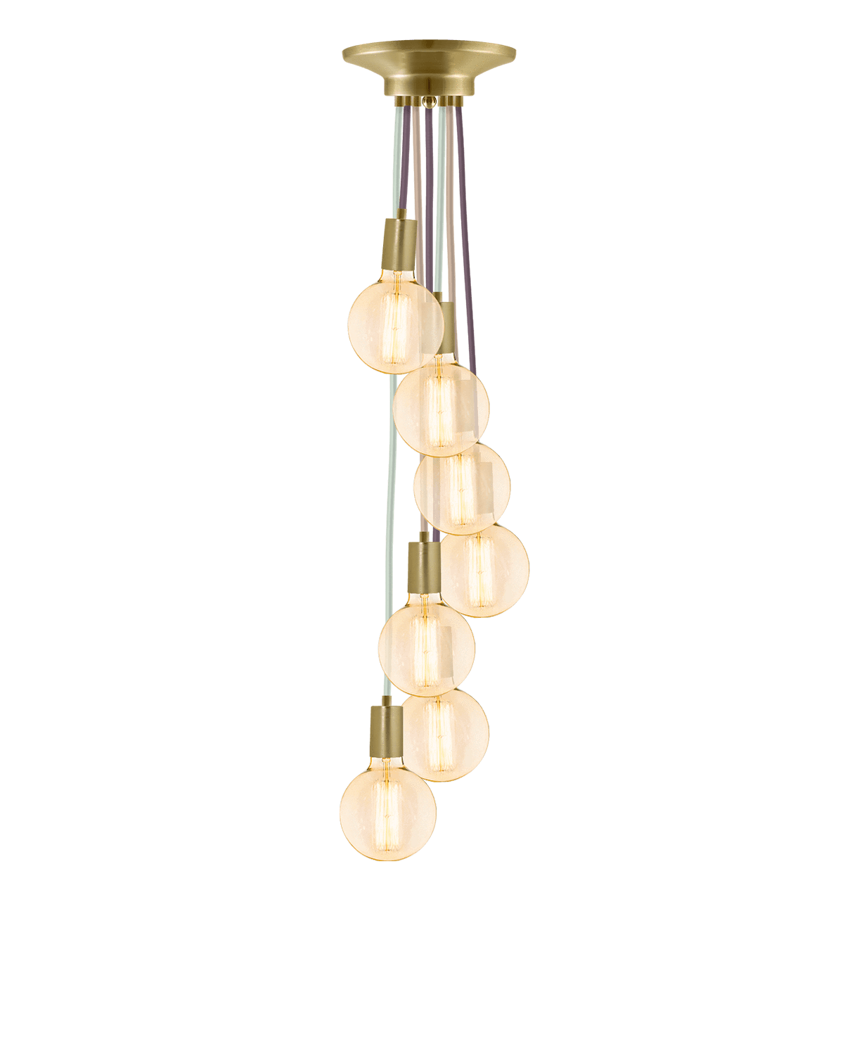 Cluster Chandelier - Staggered: Light Victorian and Brass Hangout Lighting 7 Staggered