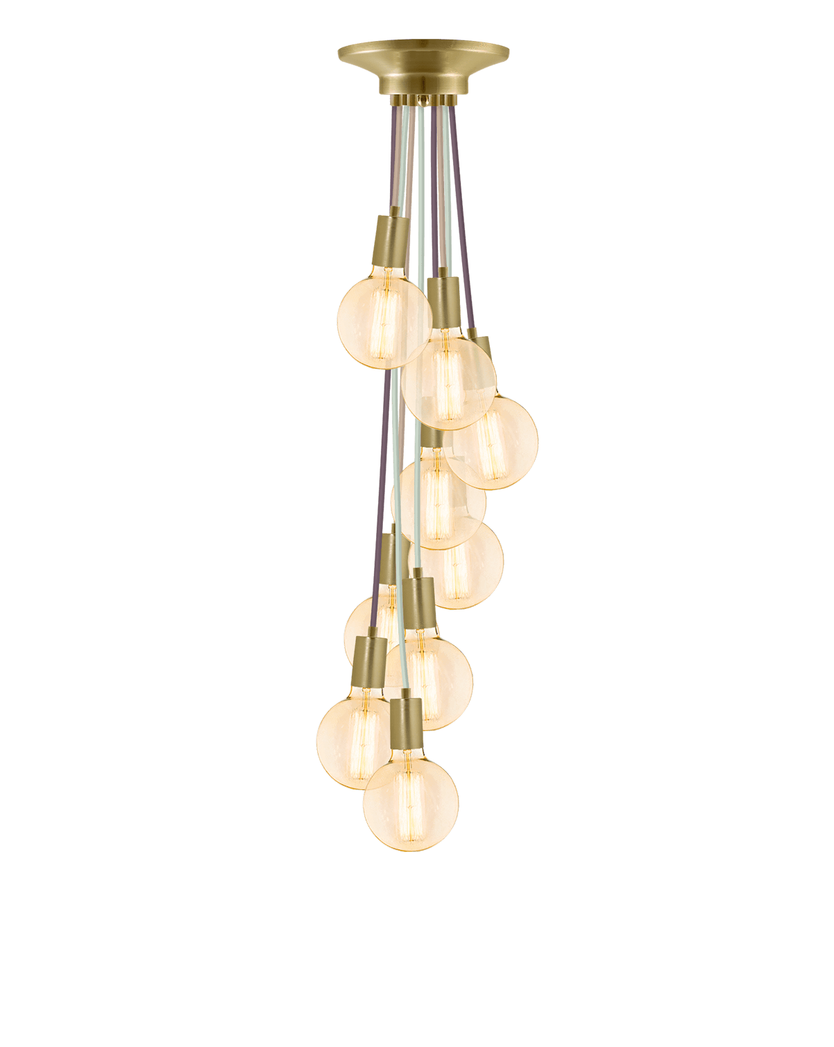 Cluster Chandelier - Staggered: Light Victorian and Brass Hangout Lighting 9 Staggered