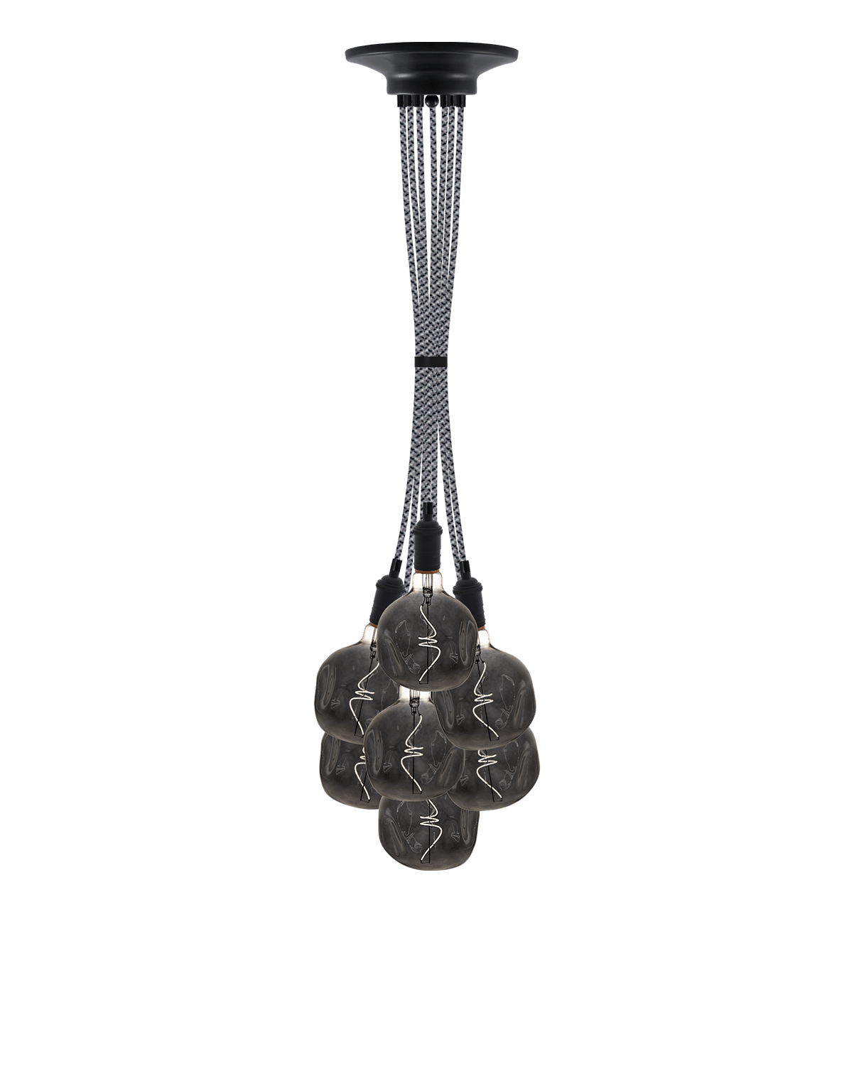 Uneven Smoke Bulb Industrial Cluster Chandelier