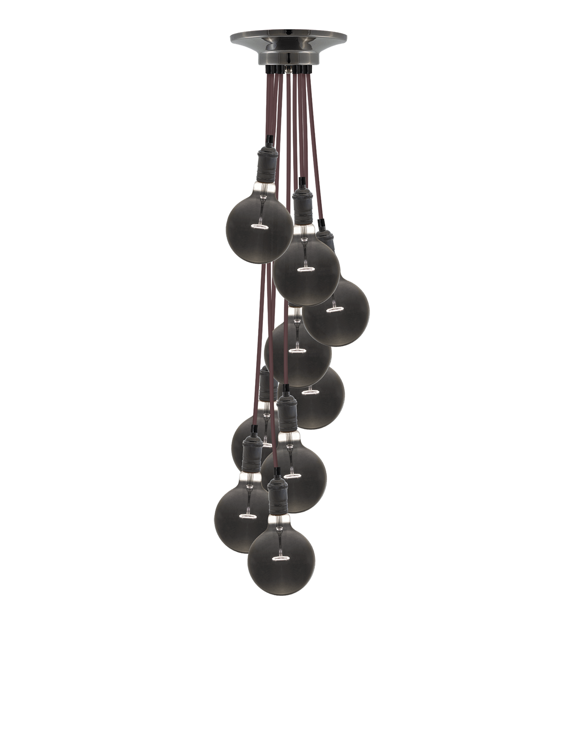 Multi-pendant Cluster Chandelier with 9 Pendants lights and smoke bulbs