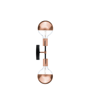 Double Wall Sconce: Black and Copper Hangout Lighting 