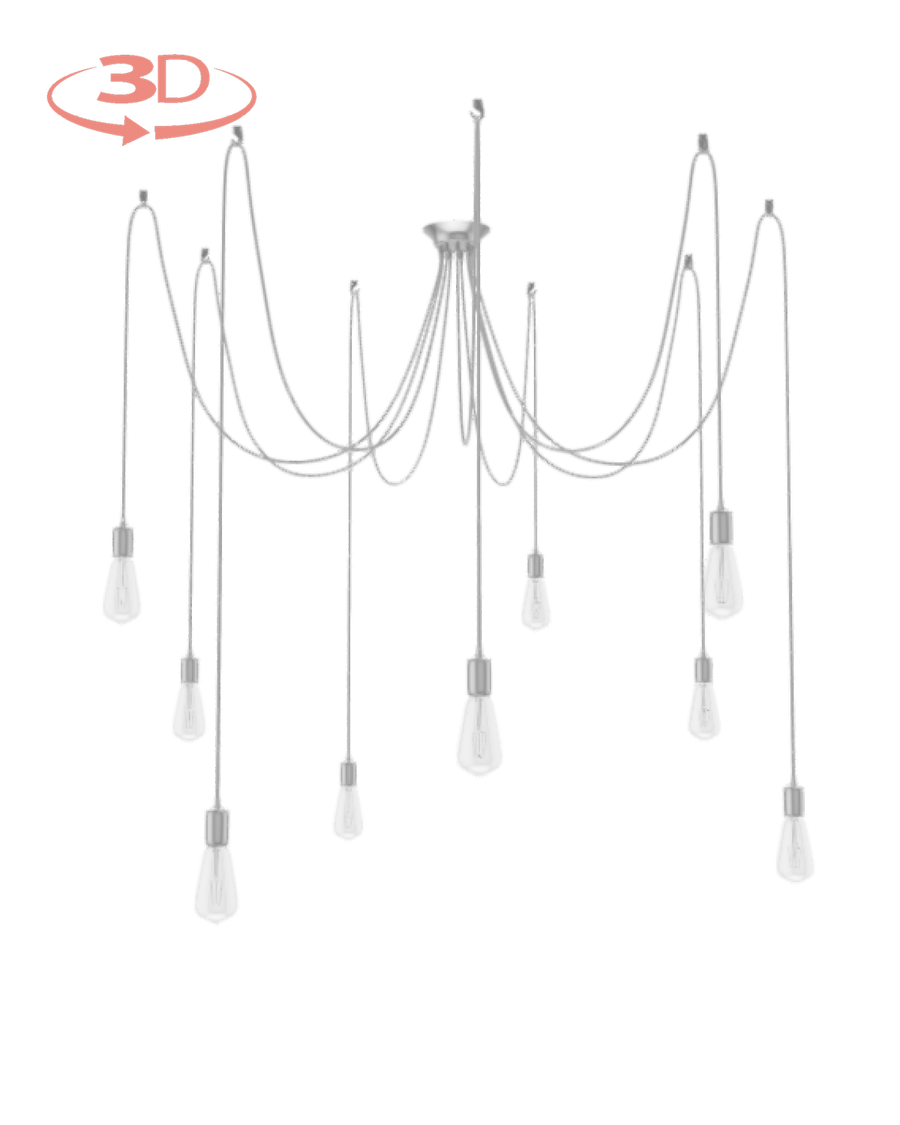 Design your own custom 9 pendant swag chandelier 3d