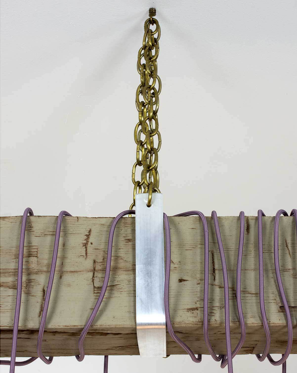 Faux Beam 14 Pendant Wrap: Mauve with Brass Hangout Lighting