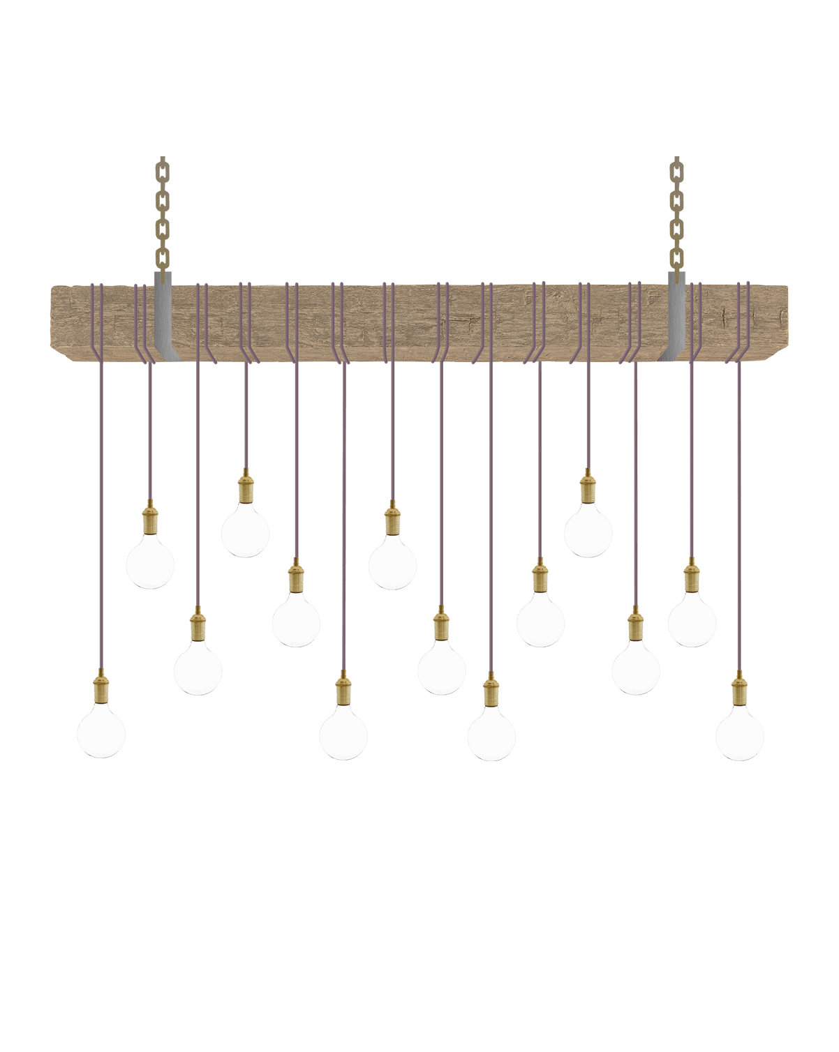 Faux Beam 14 Pendant Wrap: Mauve with Brass Hangout Lighting 6' Beam