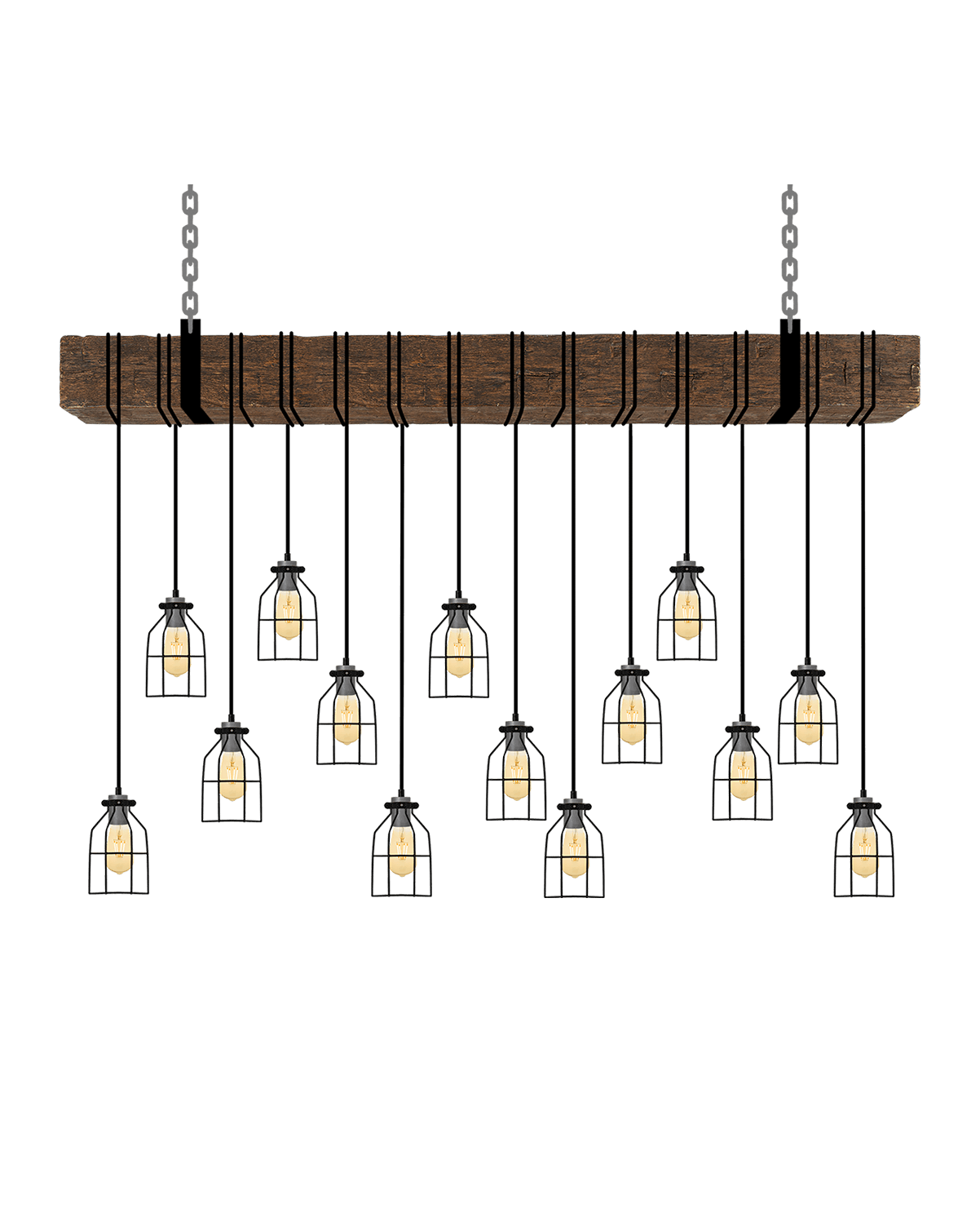 Faux Beam 14 Pendant Wrap: Steel with Black Cages Hangout Lighting 6' Beam