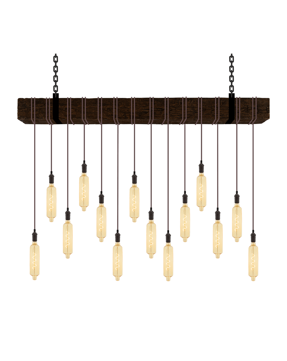Faux Beam 14 Pendant Wrap: Taupe with XL Tube Bulbs Hangout Lighting 6' Beam
