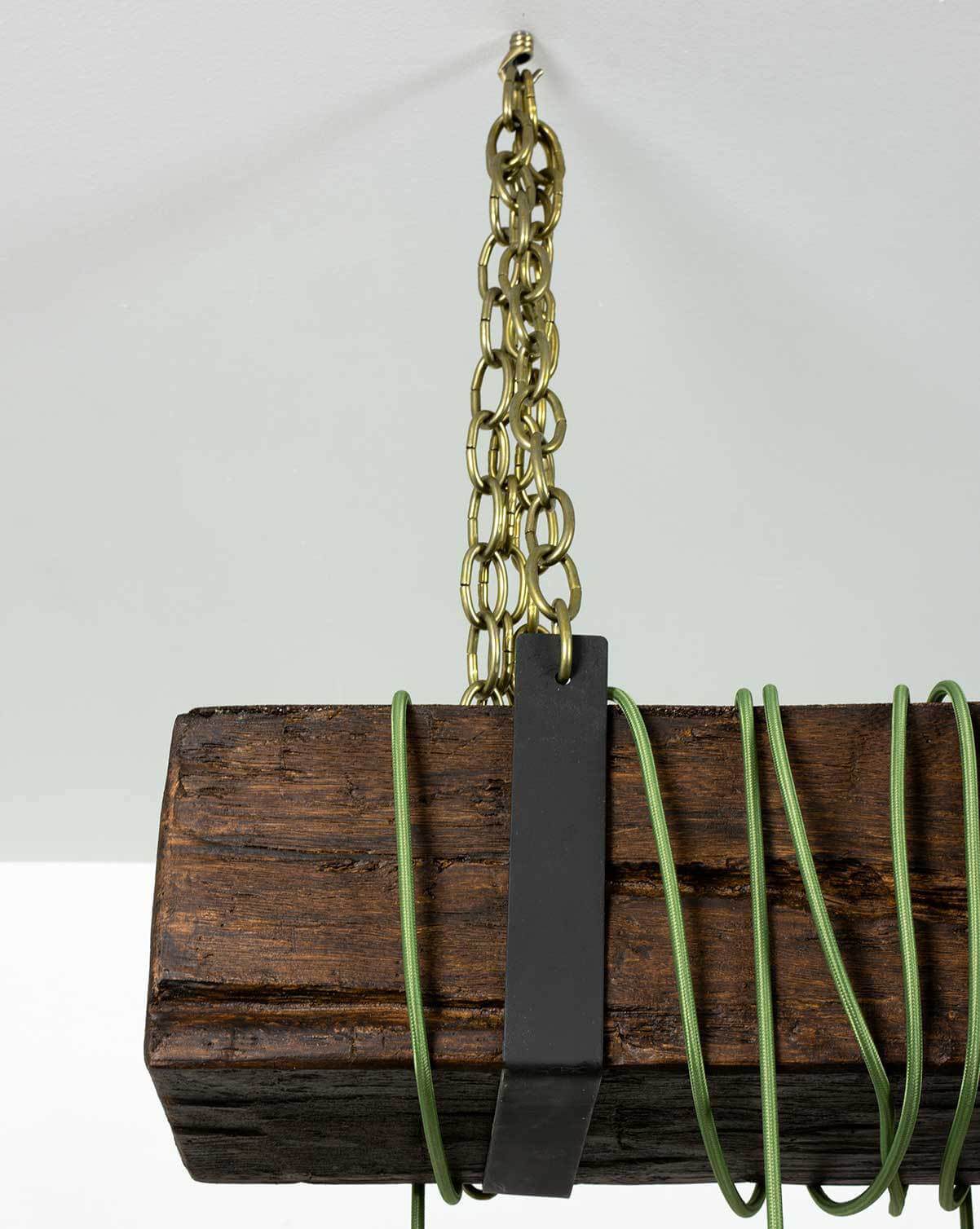 Faux Beam 9 Pendant Wrap: Olive and Glass Shades Hangout Lighting