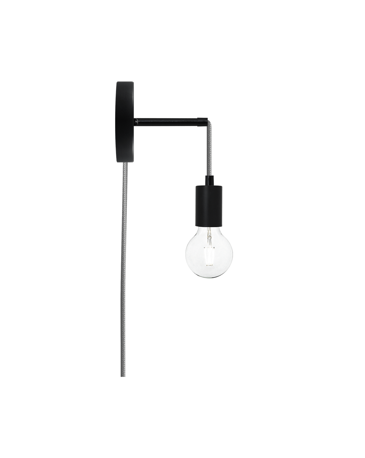 Plug-in Adjustable Wall Sconce: Black and Grey Hangout Lighting
