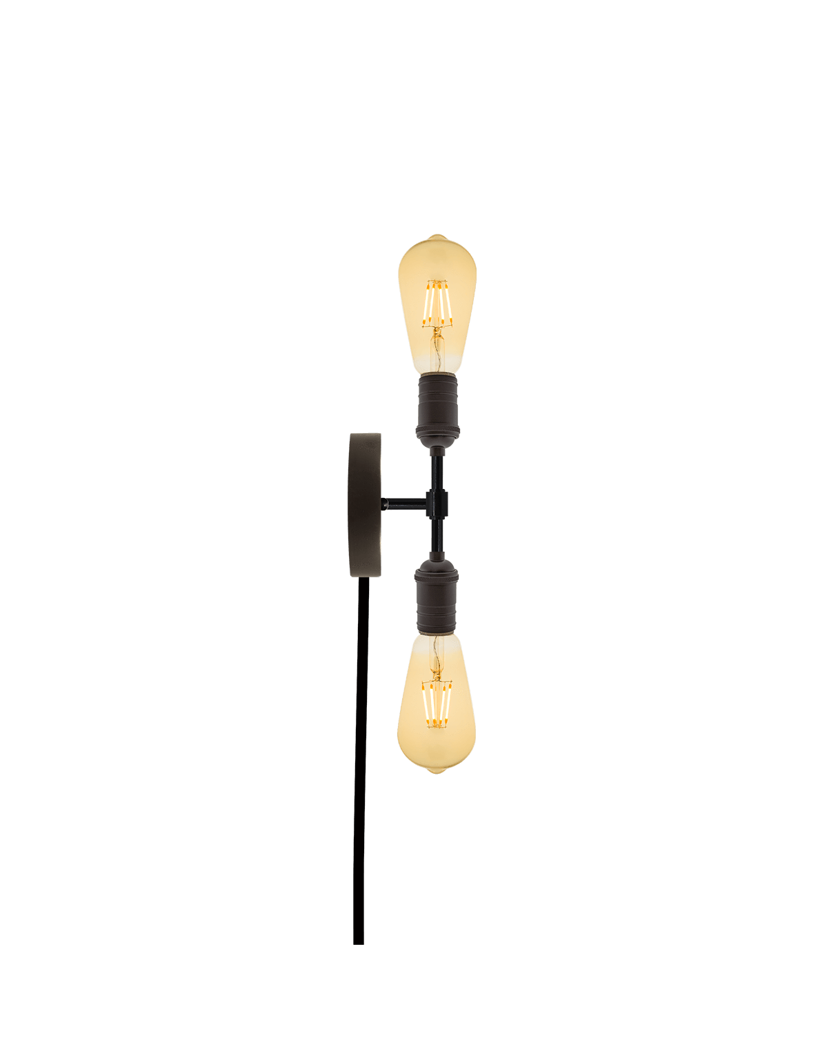 Plug-In Double Wall Sconce: Bronze and Black Hangout Lighting