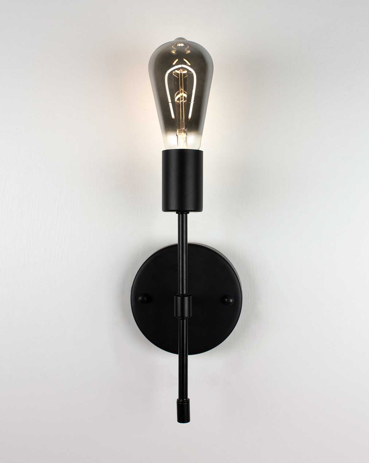 Torch Wall Sconce: Black with Smoke