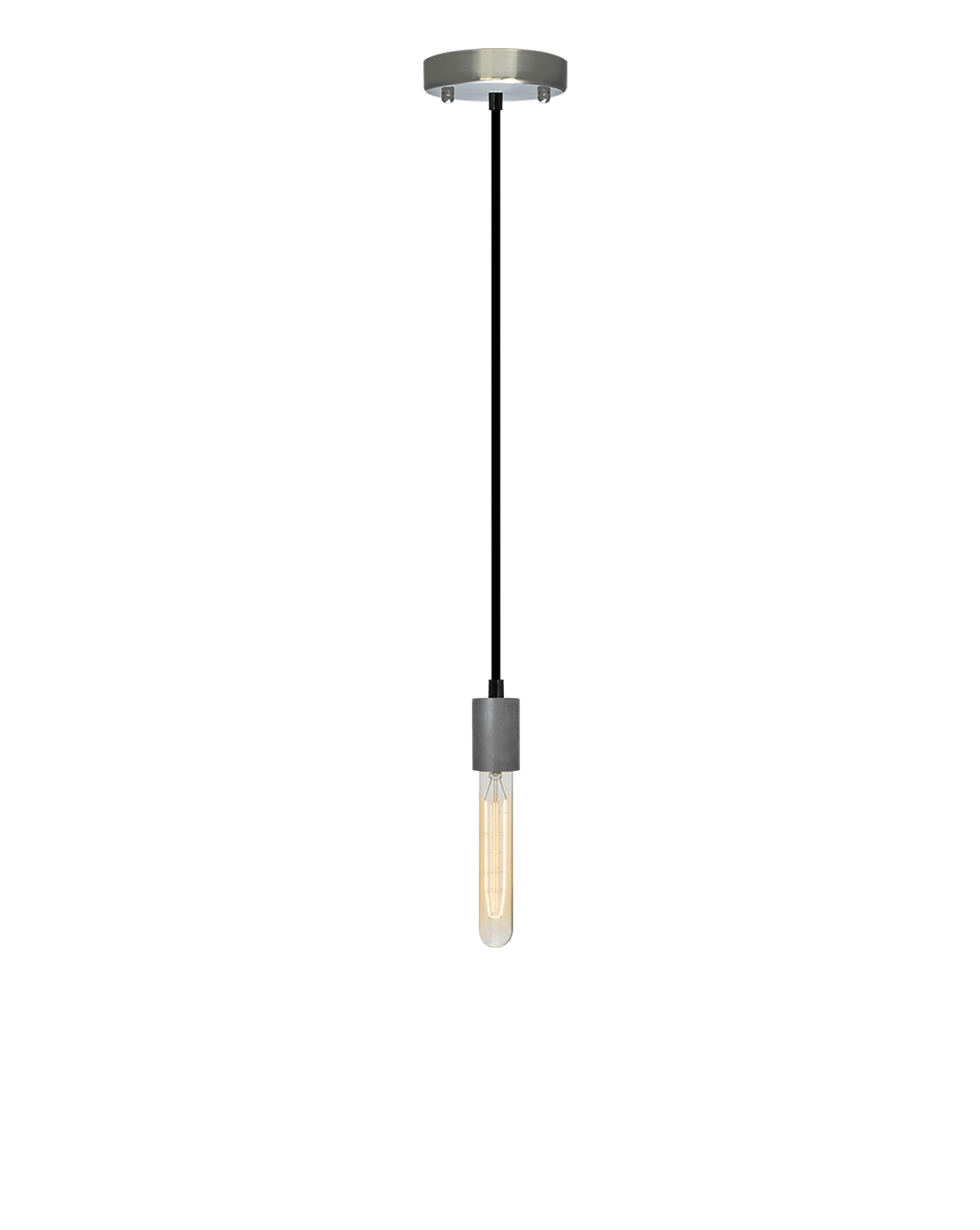 Single Pendant: Black and Steel Hangout Lighting