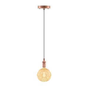 Single Pendant: Grey and Vintage Copper with Geo Globe Hangout Lighting 