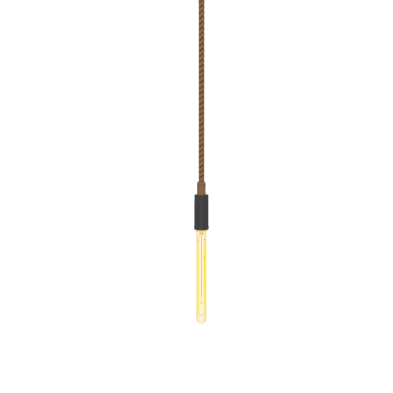 Single Pendant: Manila Rope with XL Amber Tube Bulb