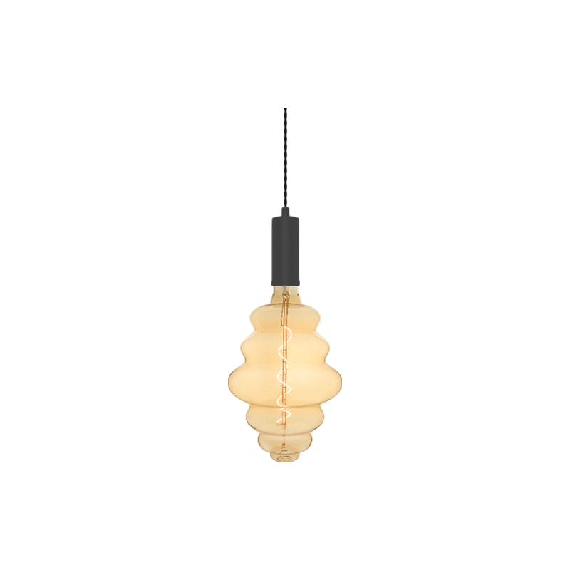 Single Pendant: Black with XL Beehive Bulb