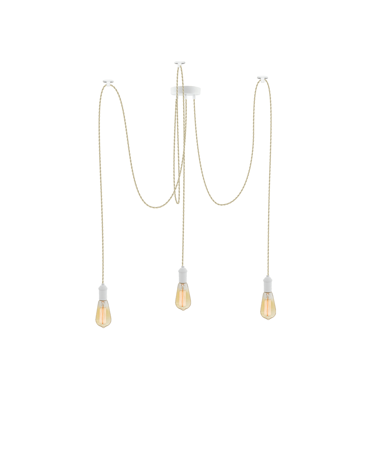 Swag Chandelier: Beige and White Hangout Lighting 3 Swag