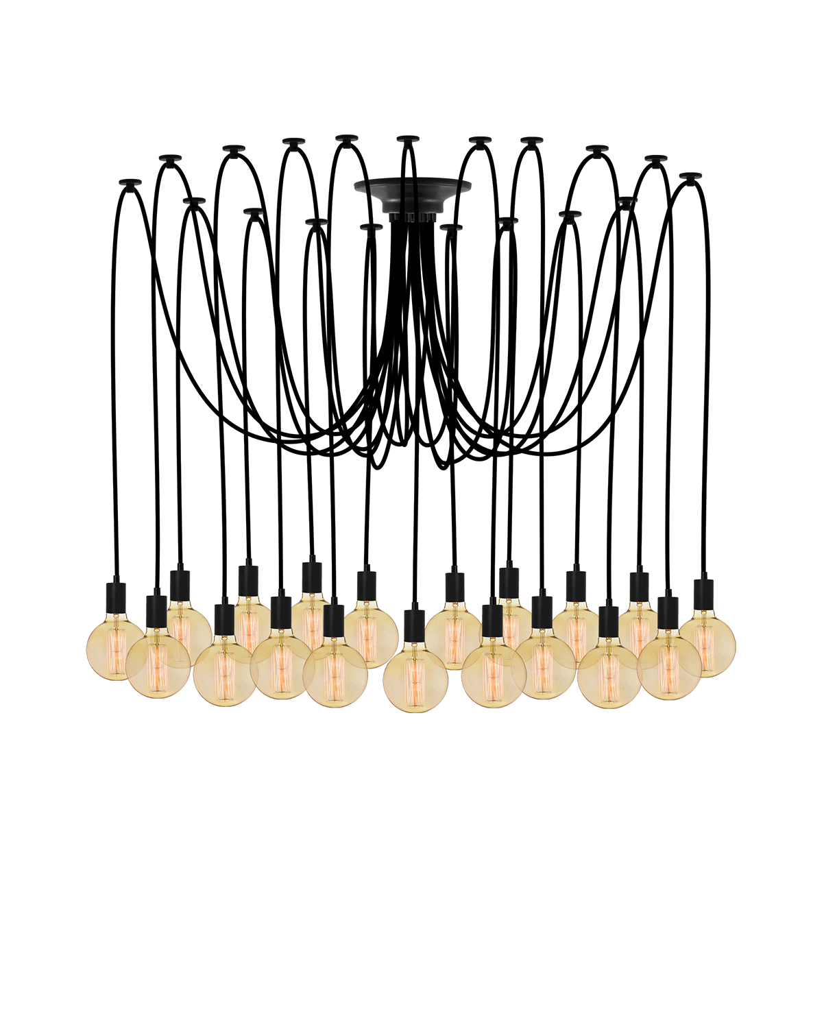 Swag Chandelier: Black with Antique Globes Hangout Lighting 19 Swag