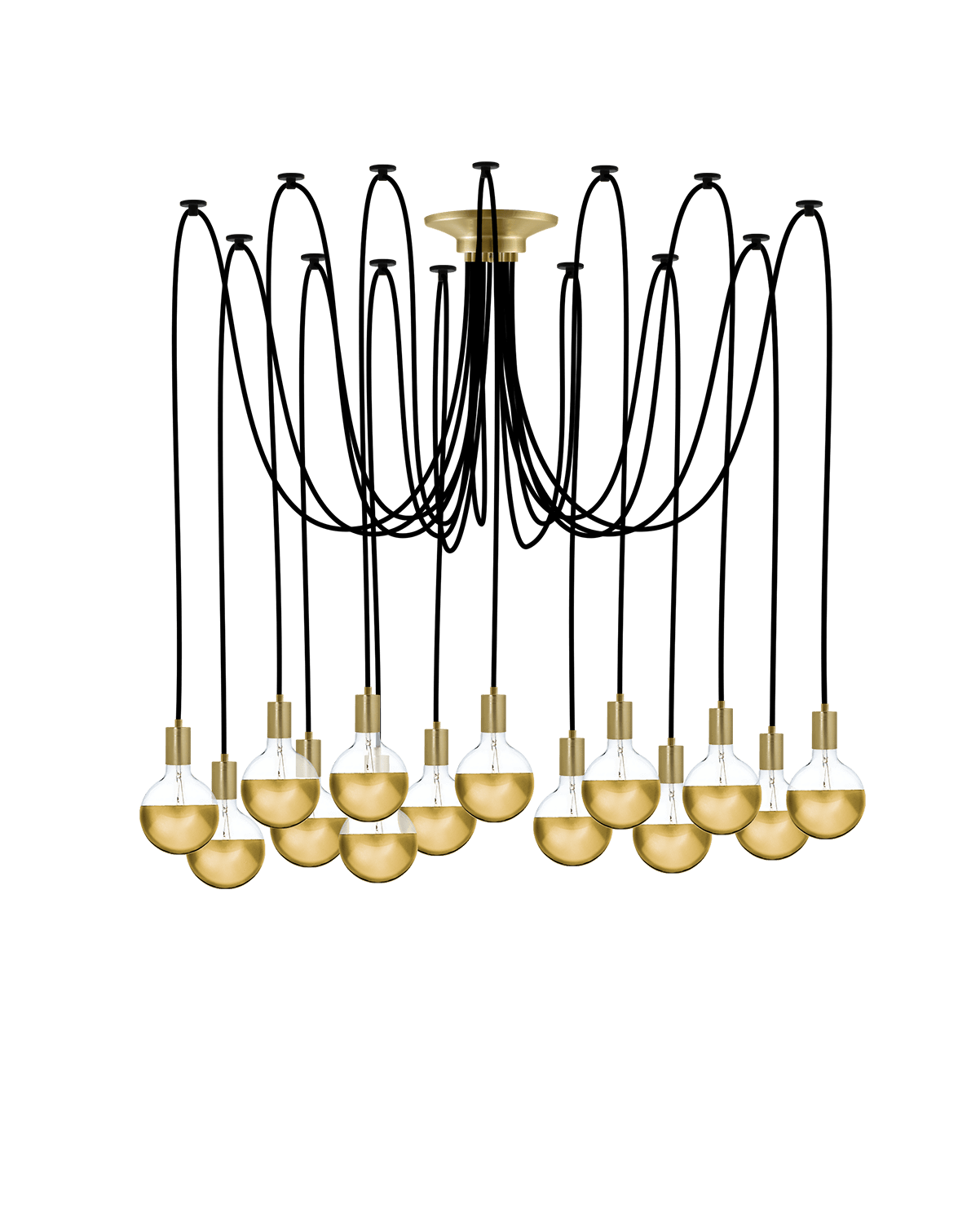 Swag Chandelier: Black with Gold Dipped Bulbs Hangout Lighting 14 Swag