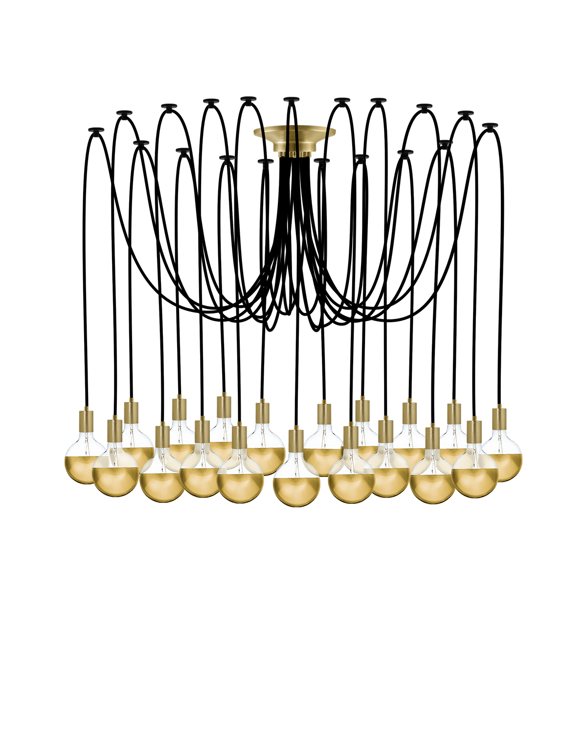 Swag Chandelier: Black with Gold Dipped Bulbs Hangout Lighting 19 Swag