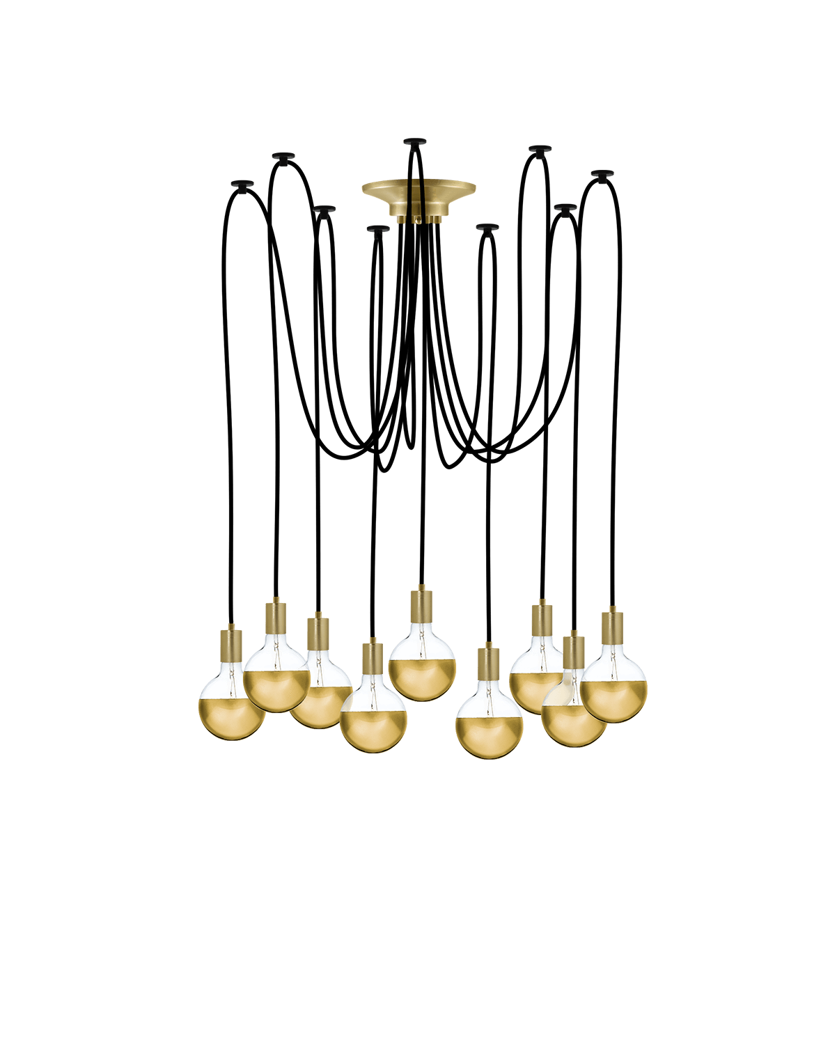 Swag Chandelier: Black with Gold Dipped Bulbs Hangout Lighting 9 Swag
