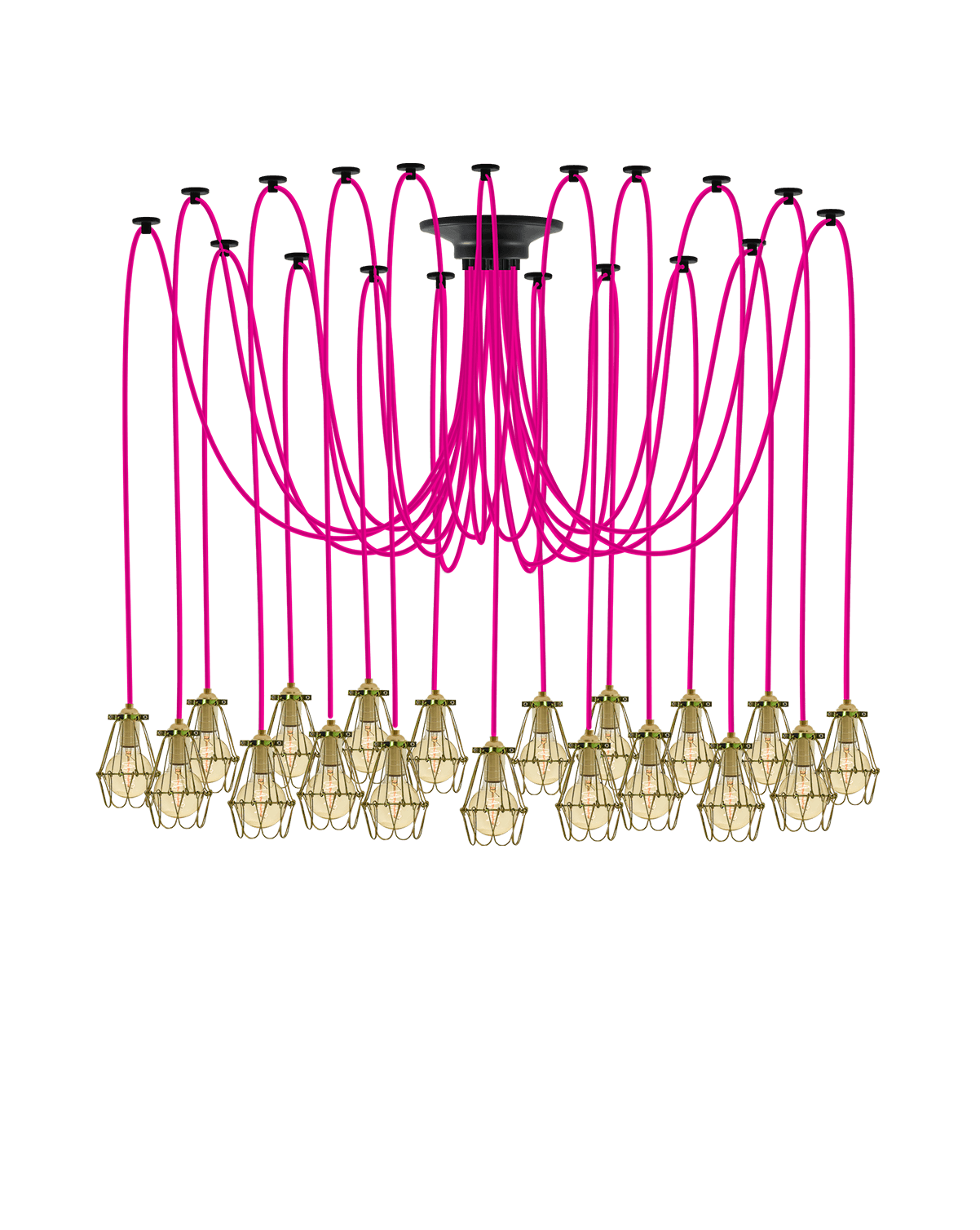 Swag Chandelier: Pink and Brass Hinge Cages Hangout Lighting 19 Swag