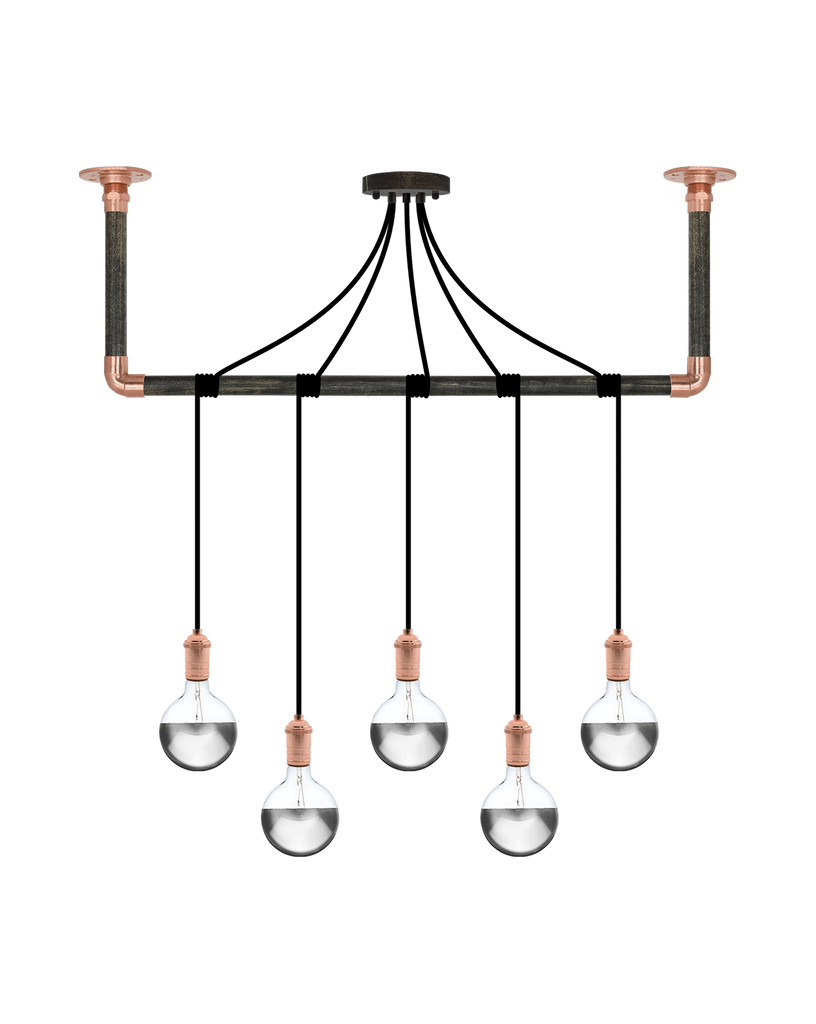 Wrap Chandelier Black Ebony and Copper