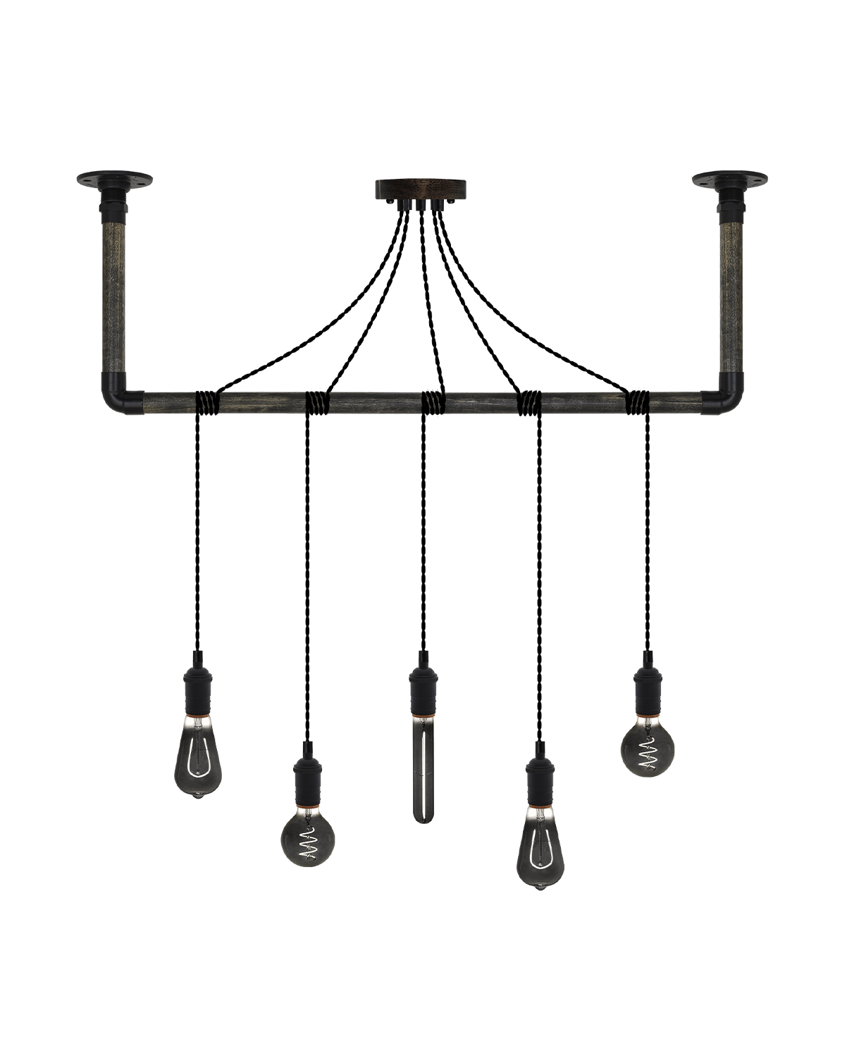 Wrap Chandelier: Black with Smoke