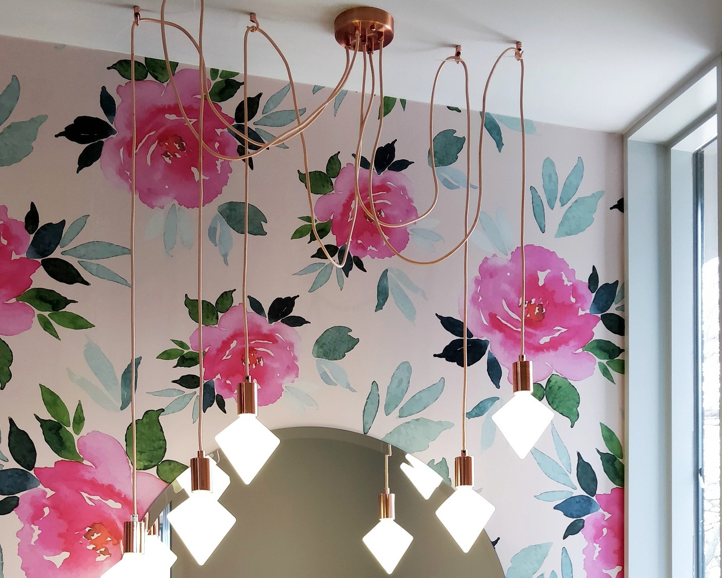 pink chandelier