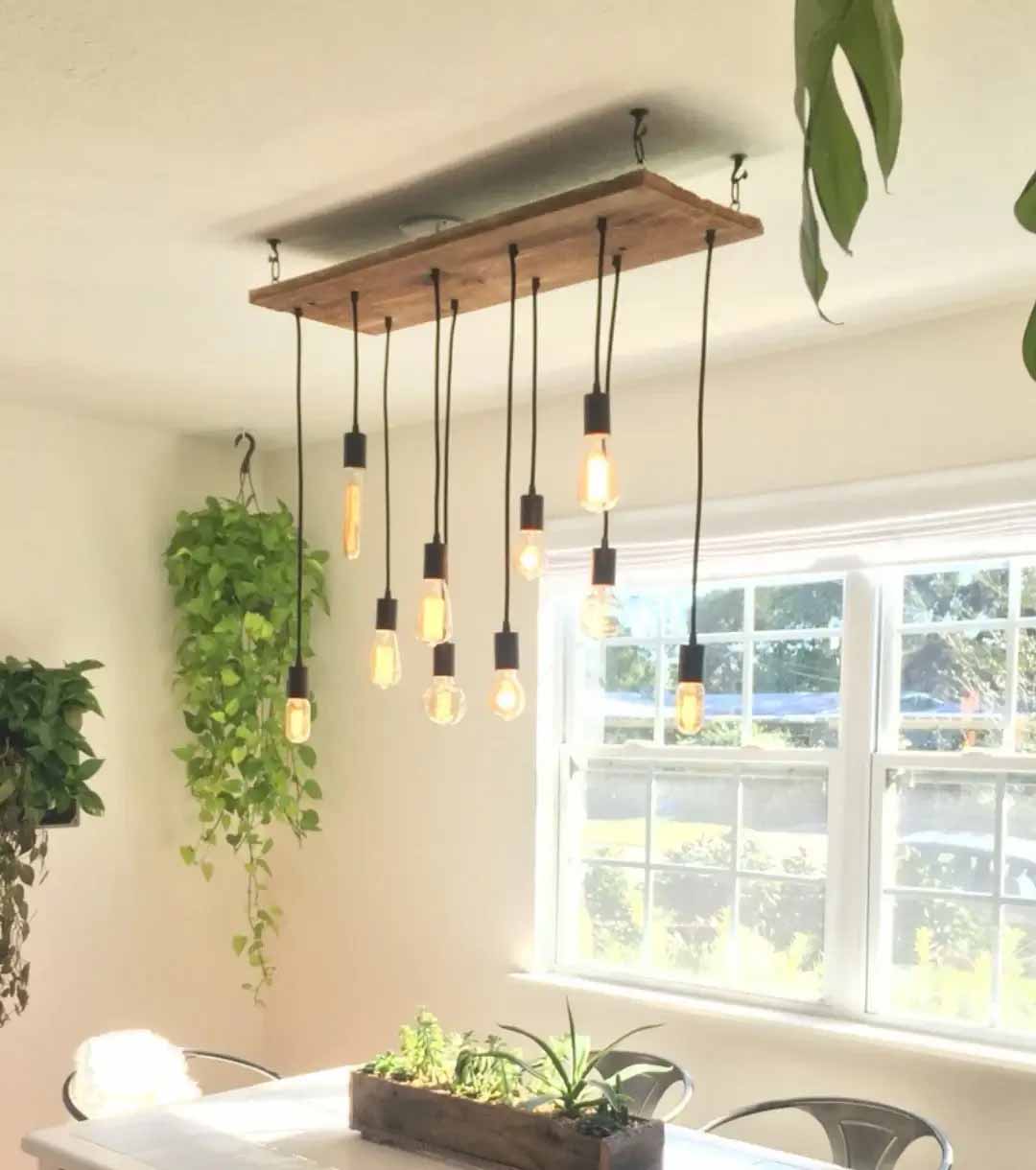 rustic pendant light wood chandelier from hangout lighting